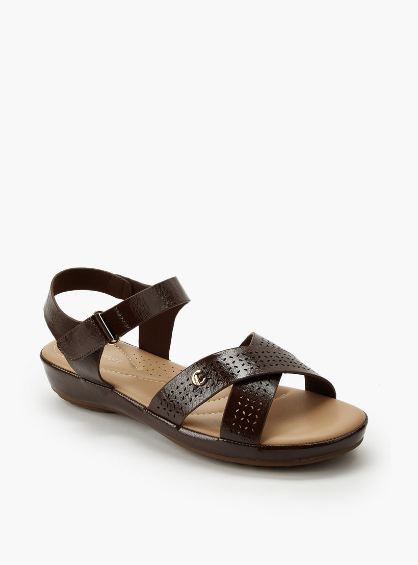 صندل بشريط إغلاق لاصق للنساء من لو كونفورت-women-shoes-sandals-flats-image-2