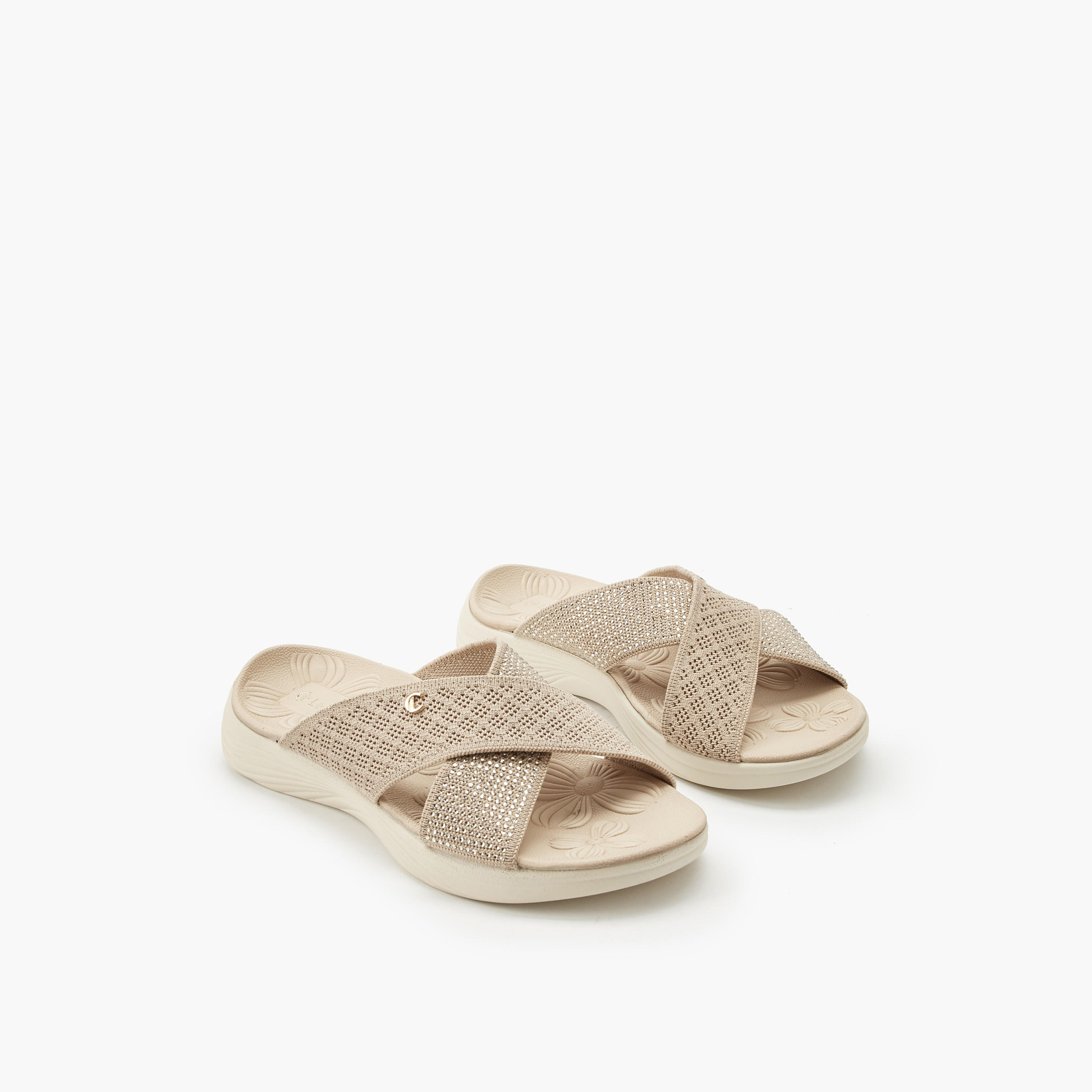 Le Confort Women Shimmering Accent Slip-On Sandals-women-shoes-sandals-flats-image-1