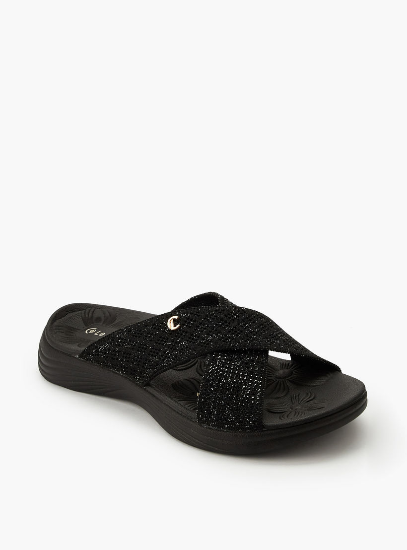 صندل سهل الارتداء بزينة لامعة للنساء من لو كونفورت-women-shoes-sandals-flats-image-2