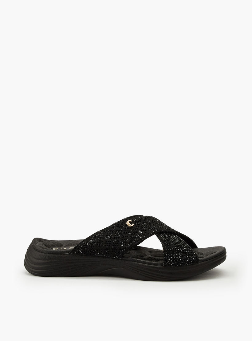 صندل سهل الارتداء بزينة لامعة للنساء من لو كونفورت-women-shoes-sandals-flats-image-3