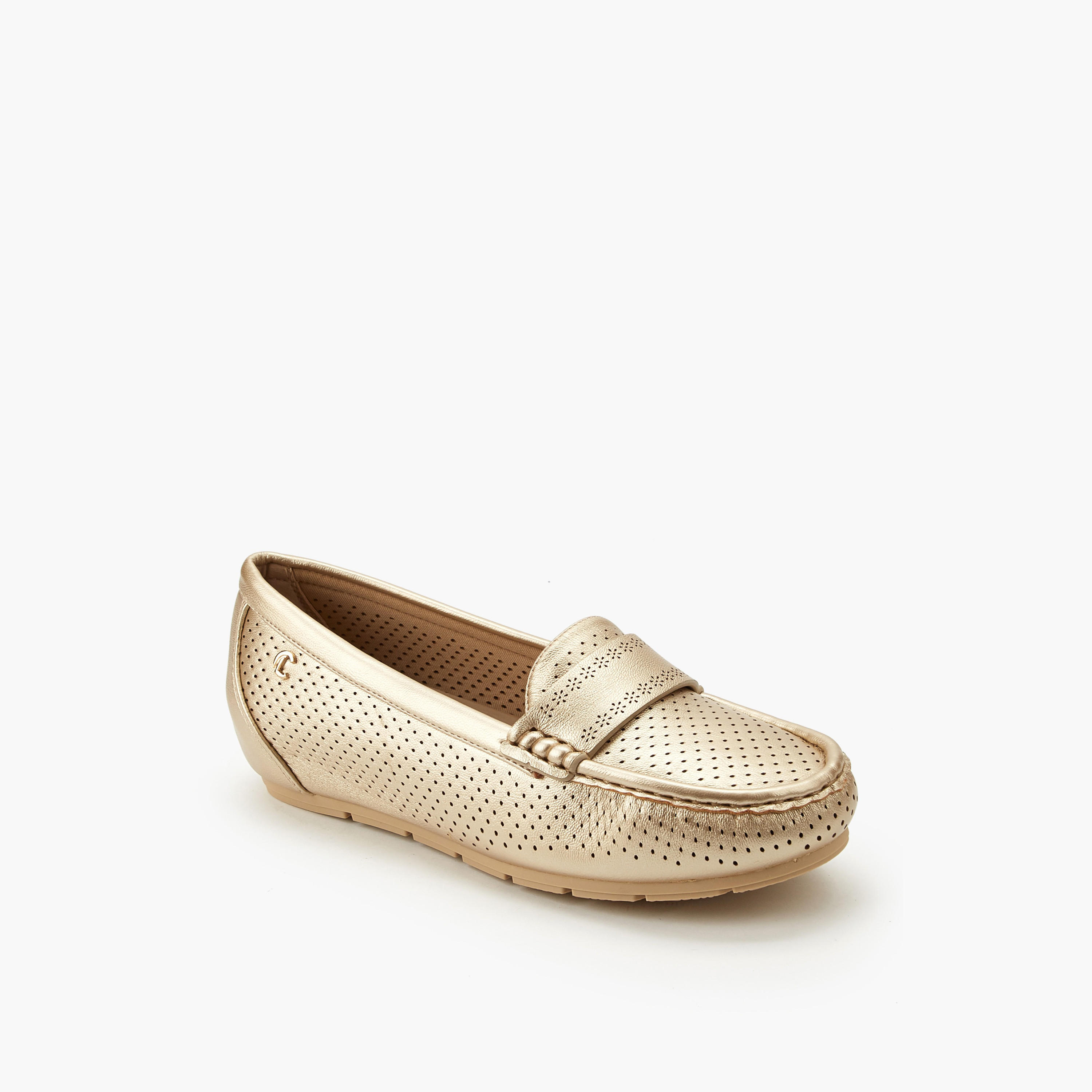 حذاء سهل الارتداء مريح ومثقب للنساء من لو كونفورت-women-shoes-loafersandmoccasins-image-2