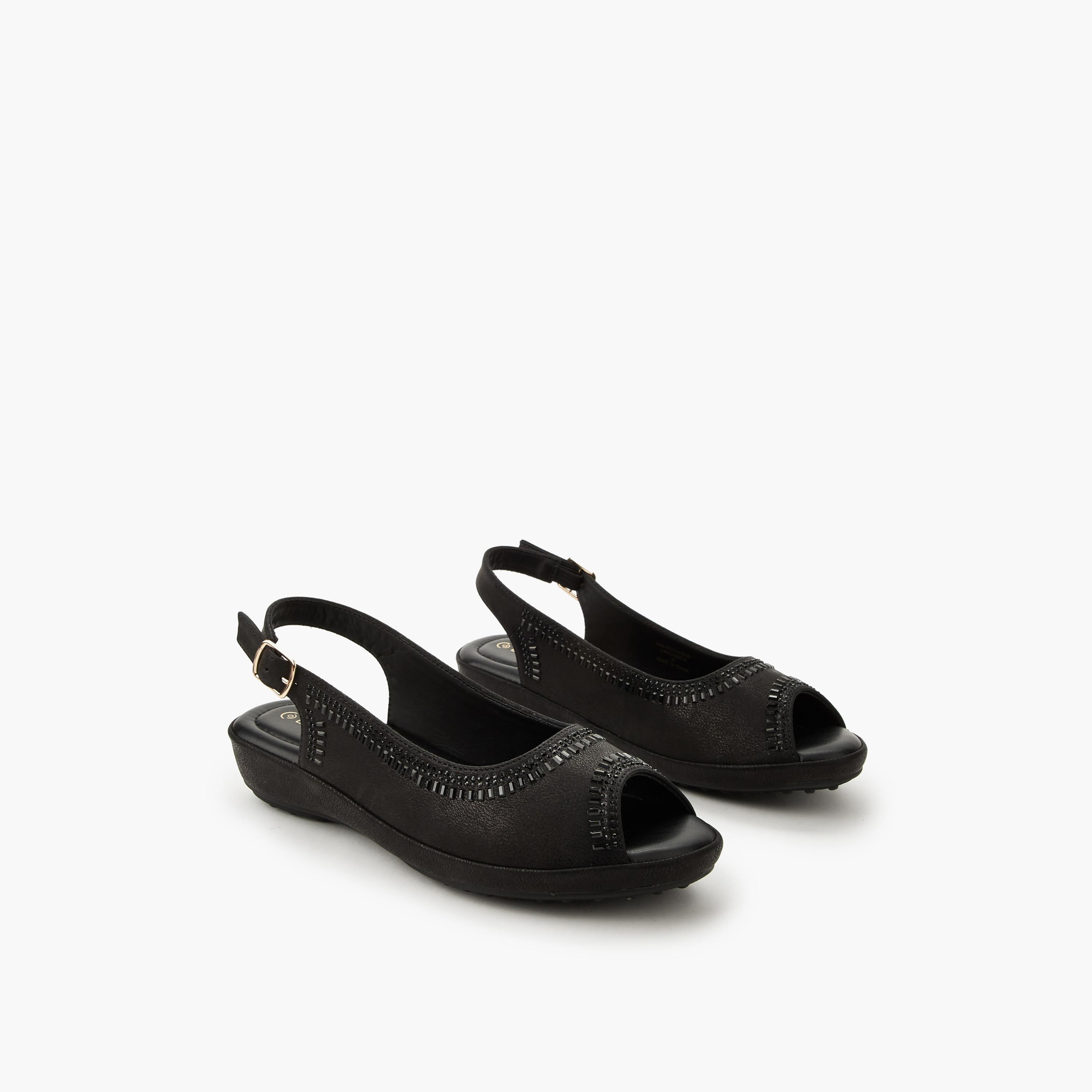Le Confort Women Embellished Peep Toe Sandals-women-shoes-flats-sandals-image-1