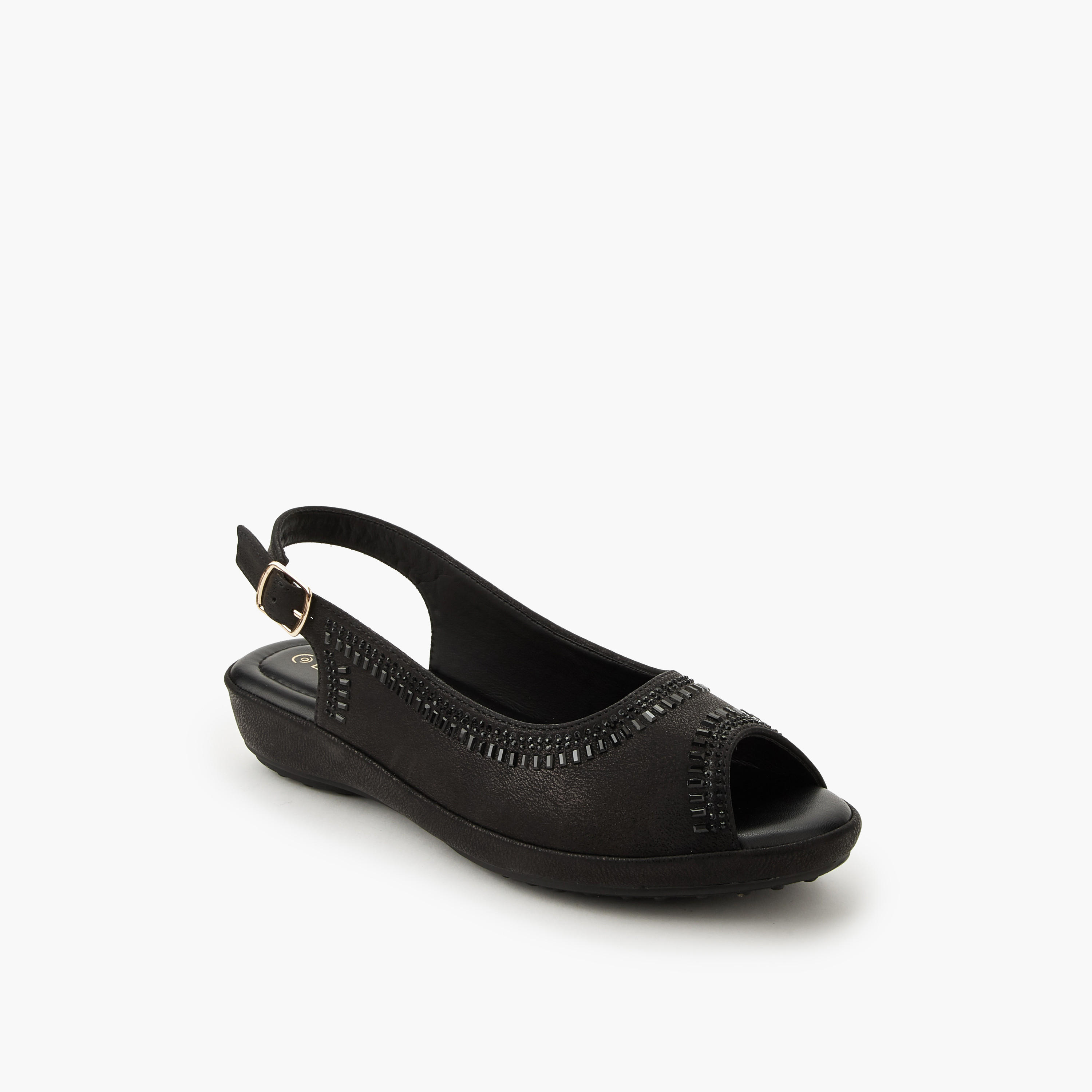 Le Confort Women Embellished Peep Toe Sandals-women-shoes-flats-sandals-image-2