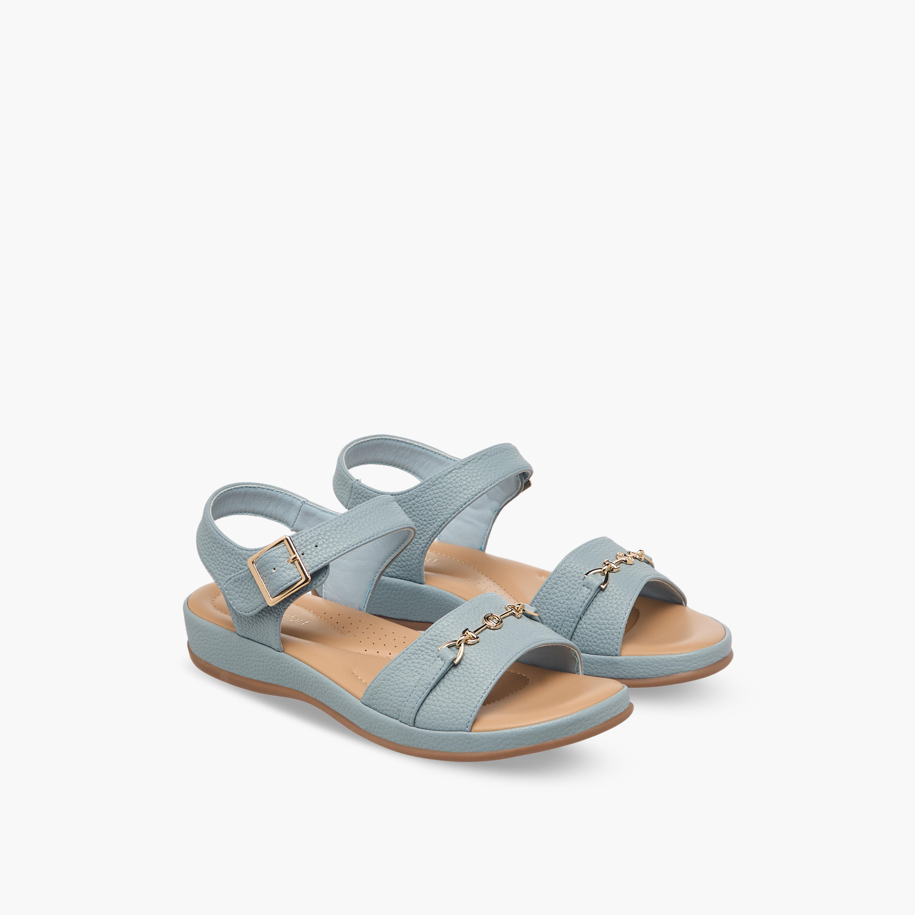 Le Confort Women Buckle Closure Sandals-women-shoes-flats-sandals-image-1