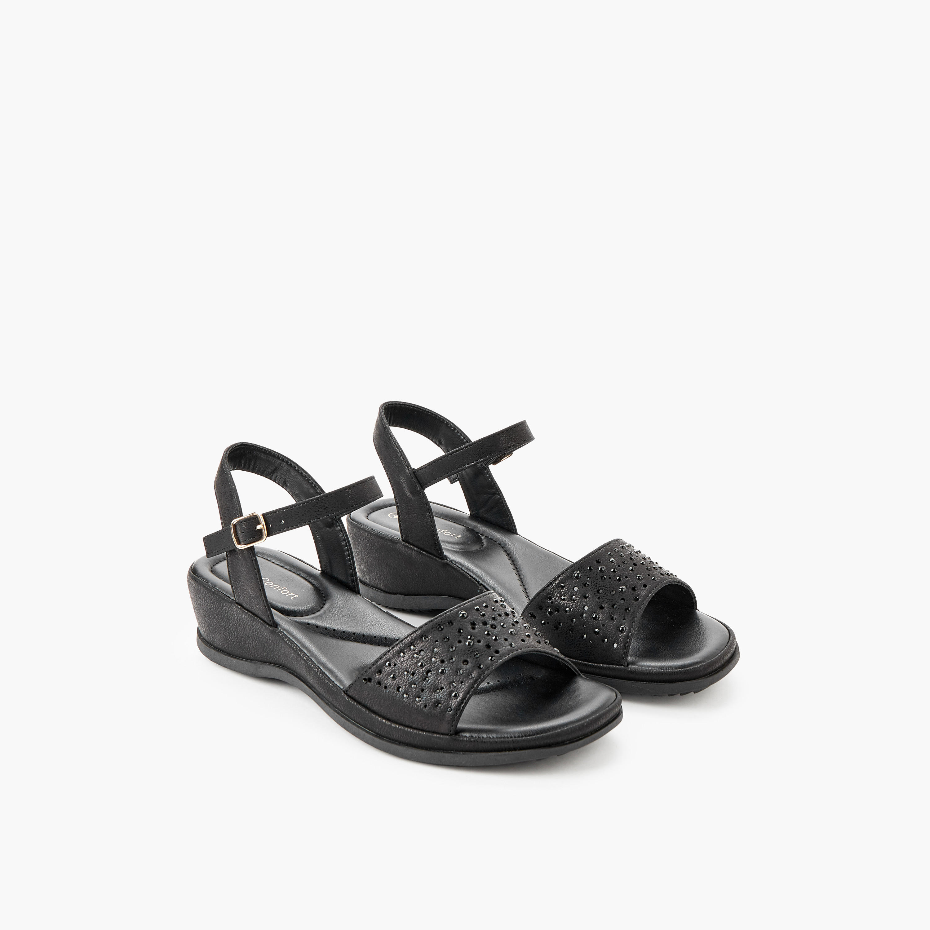 Le Confort Women Embellished Wedge Heel Sandals-women-shoes-sandals-heeled-image-1