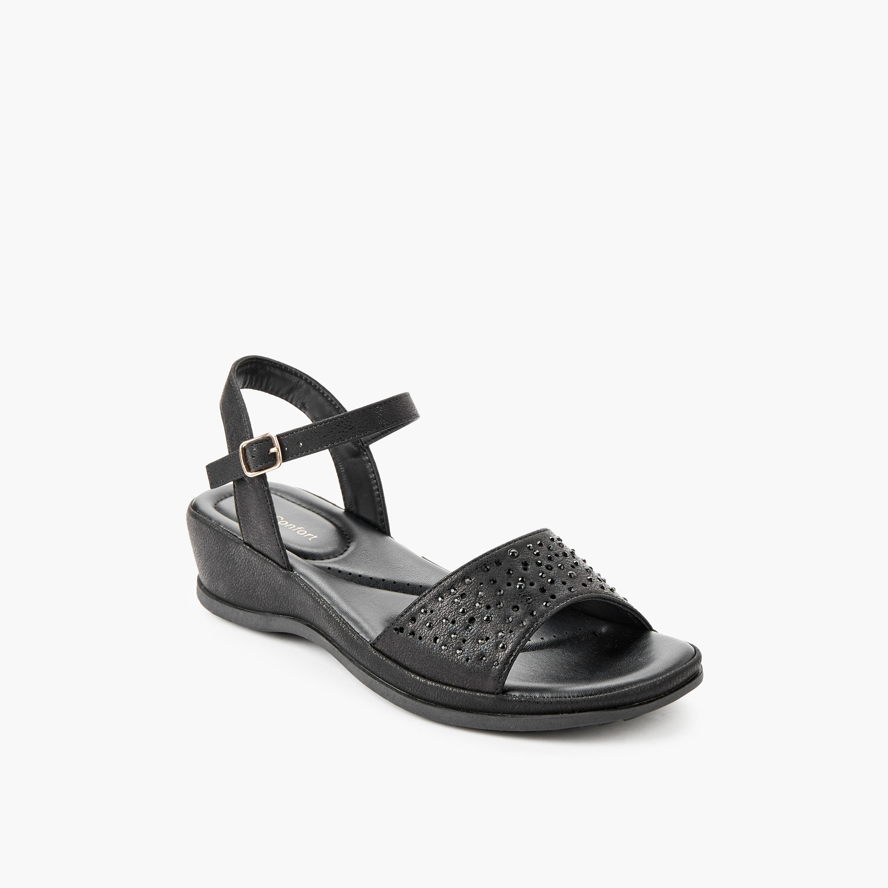 Le Confort Women Embellished Wedge Heel Sandals-women-shoes-sandals-heeled-image-2