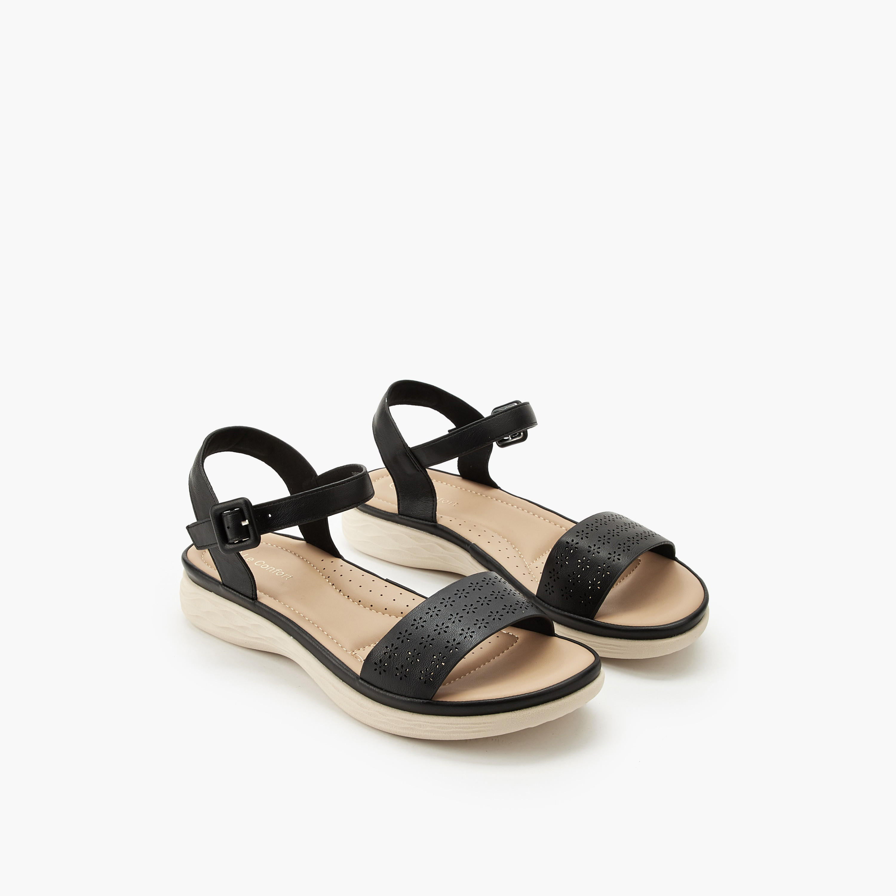 Le Confort Women Perforated Detail Sandals-women-shoes-flats-sandals-image-1