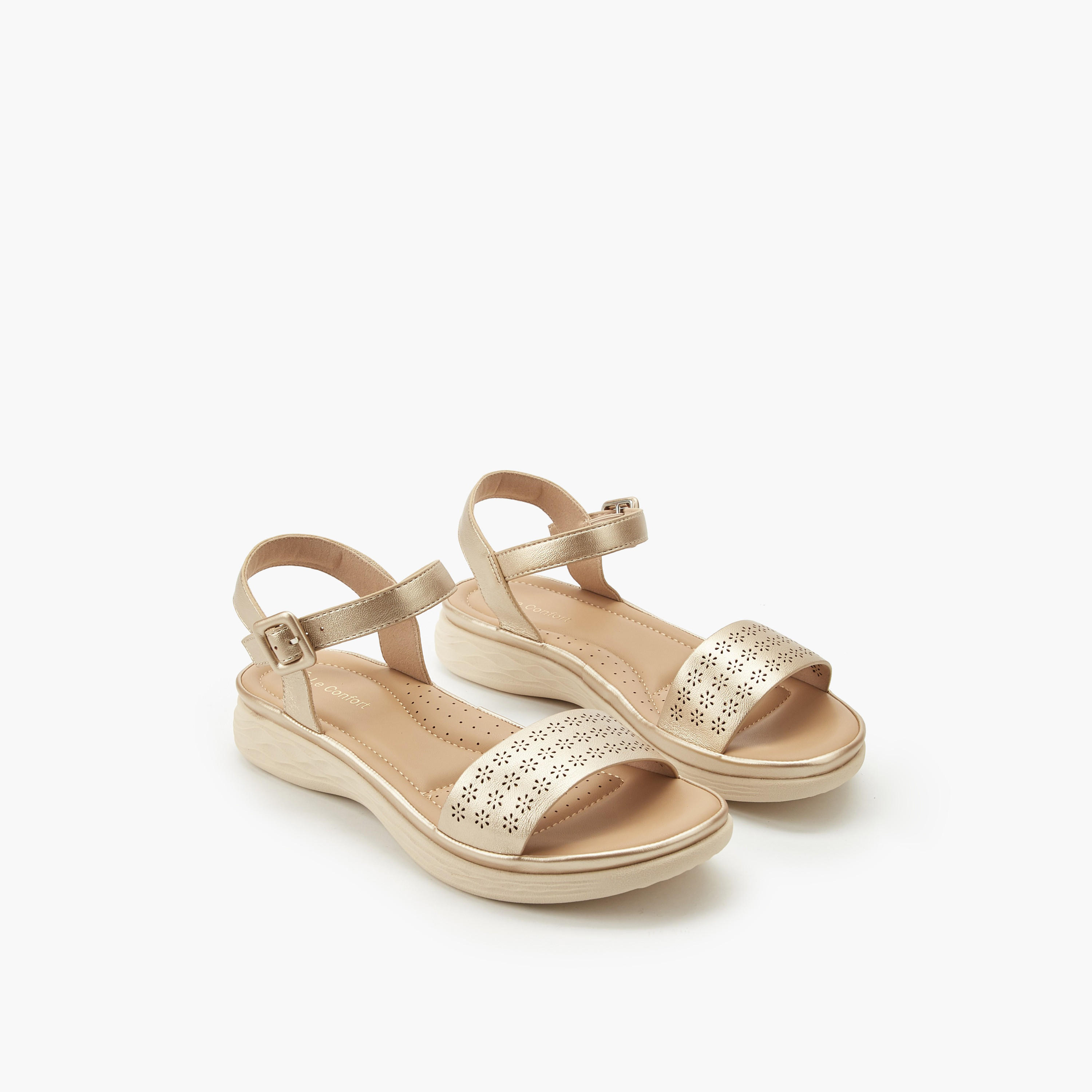 Le Confort Women Perforated Detail Sandals-women-shoes-flats-sandals-image-1
