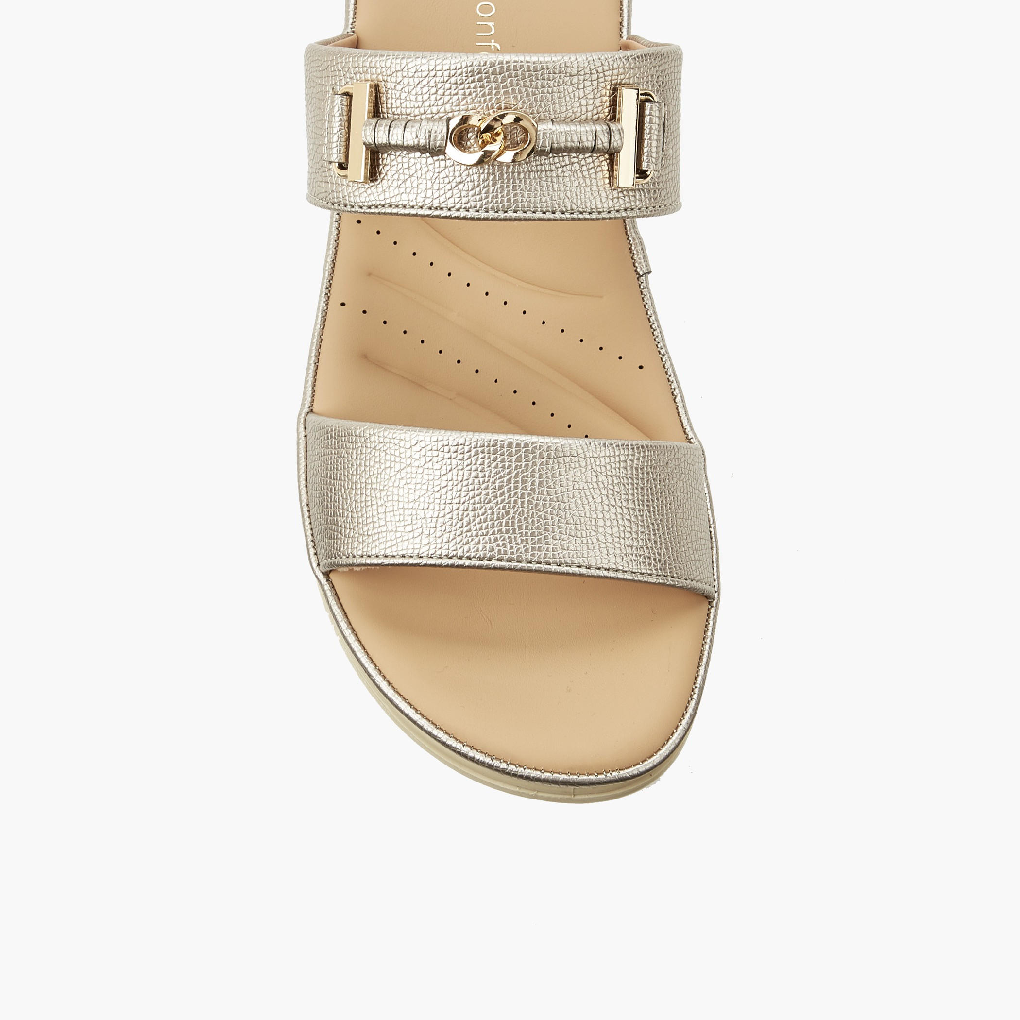 صندل نسائي مريح بتفاصيل ميتاليك من لو كونفورت-women-shoes-flats-sandals-image-4
