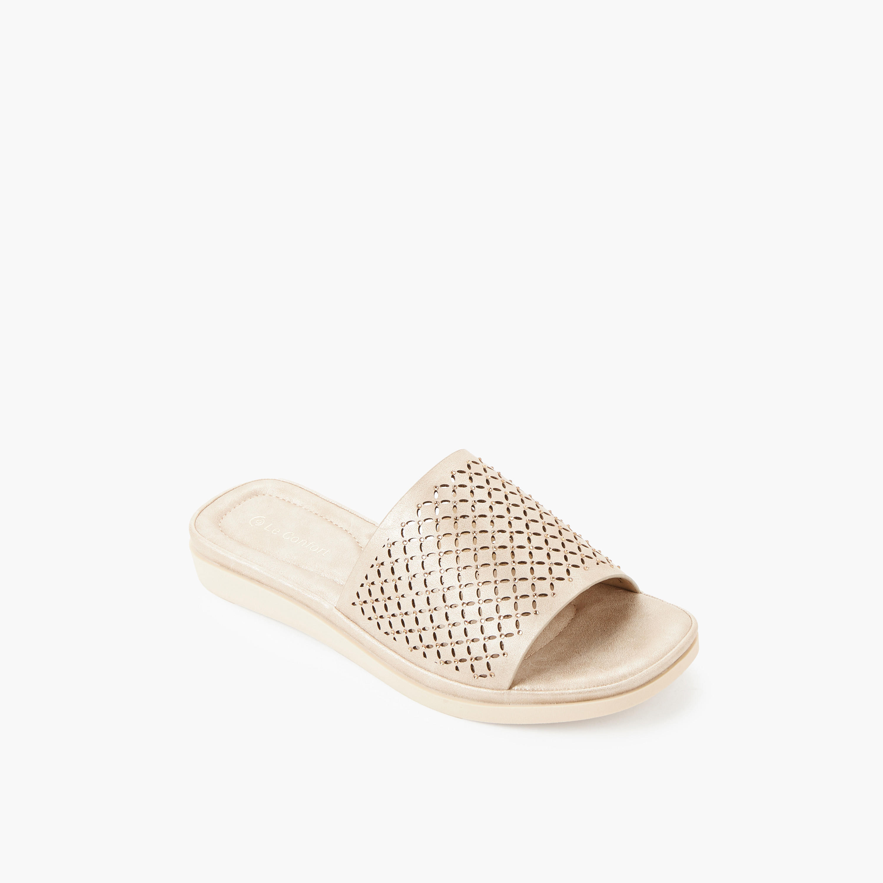 Le Confort Women Embellished Slip-On Sandals-women-shoes-flats-sandals-image-2