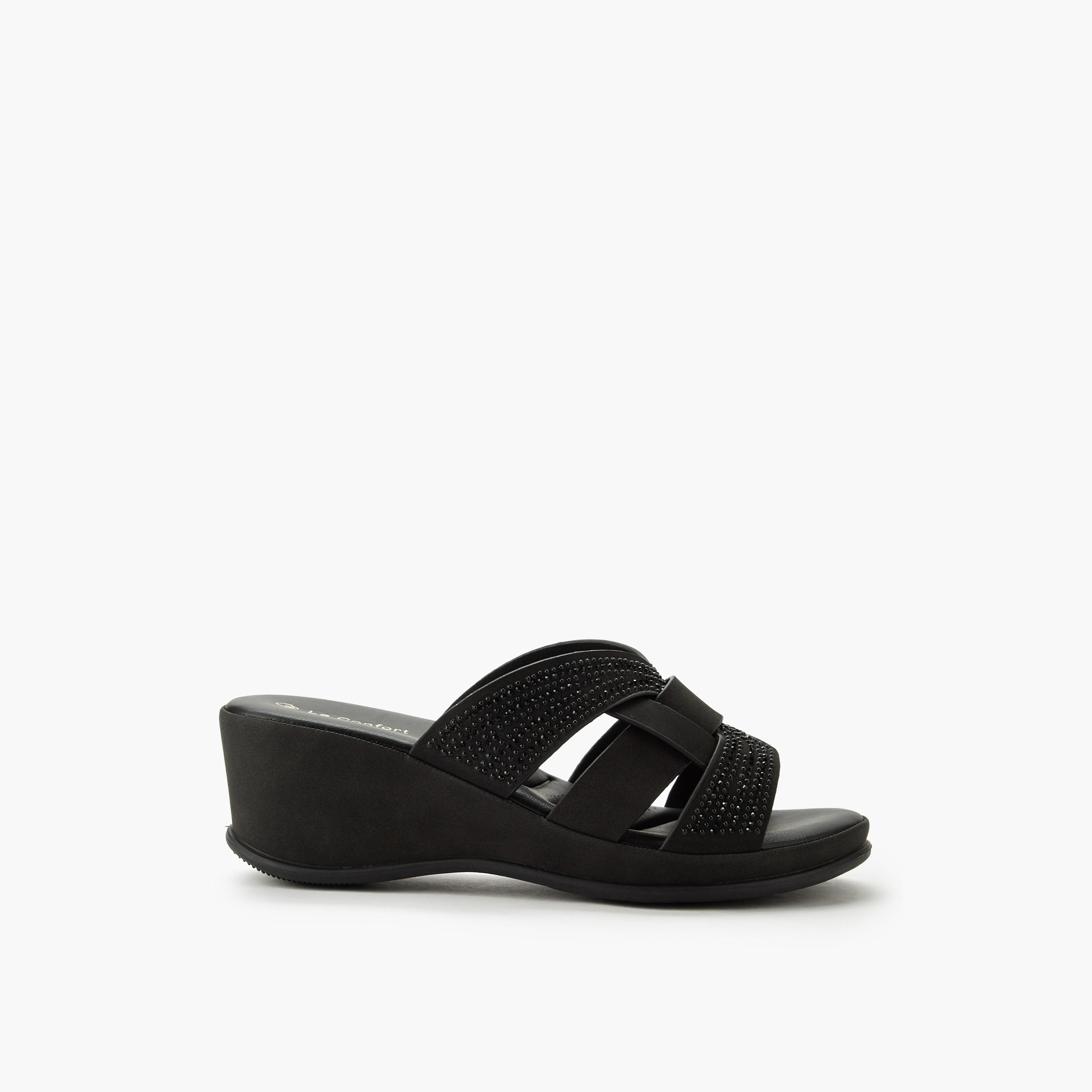 Le Confort Women Embellished Wedge Heel Comfort Sandals-women-shoes-sandals-heeled-image-3