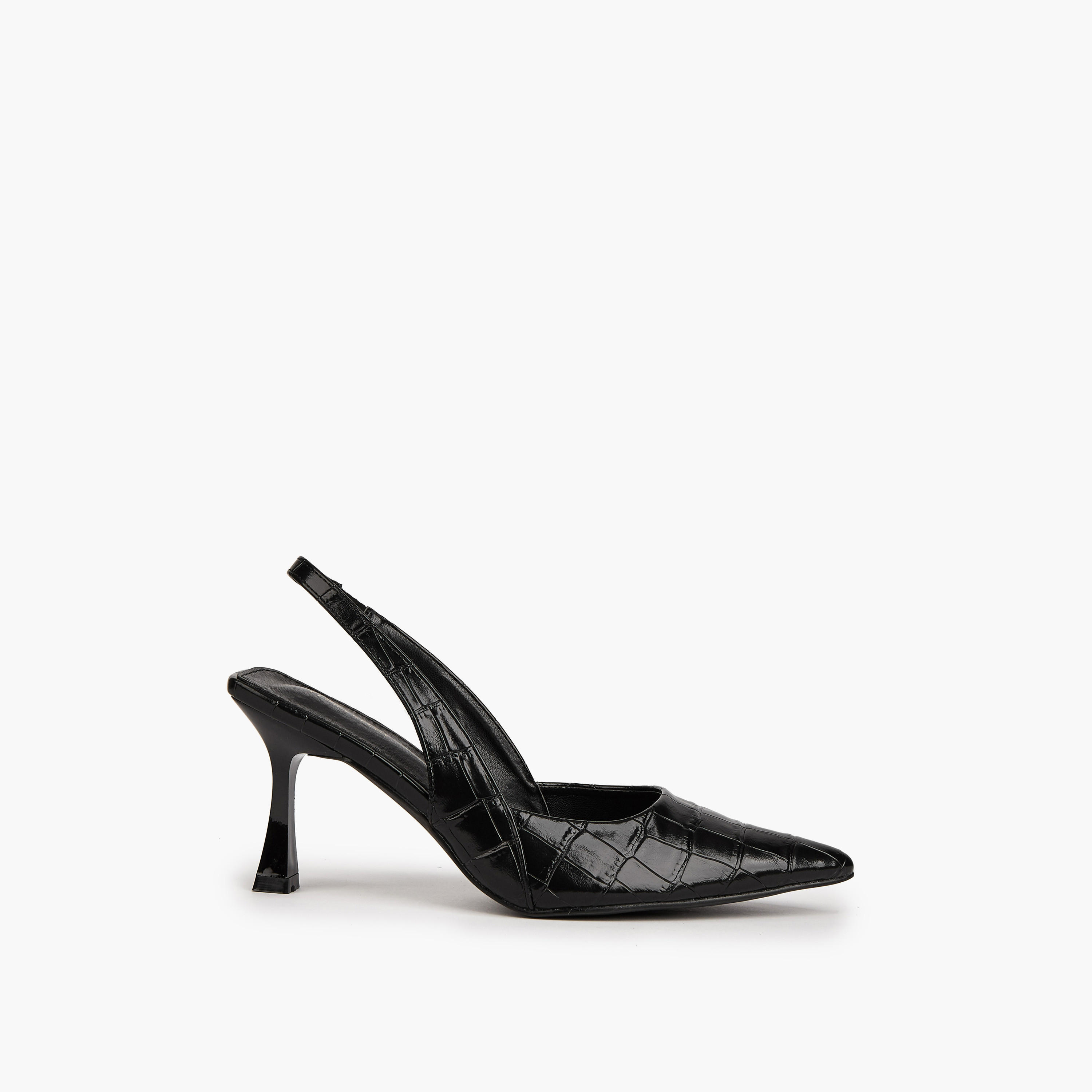 Flora Bella Textured Slingback Shoes with Flared Heels-women-shoes-heels-image-2