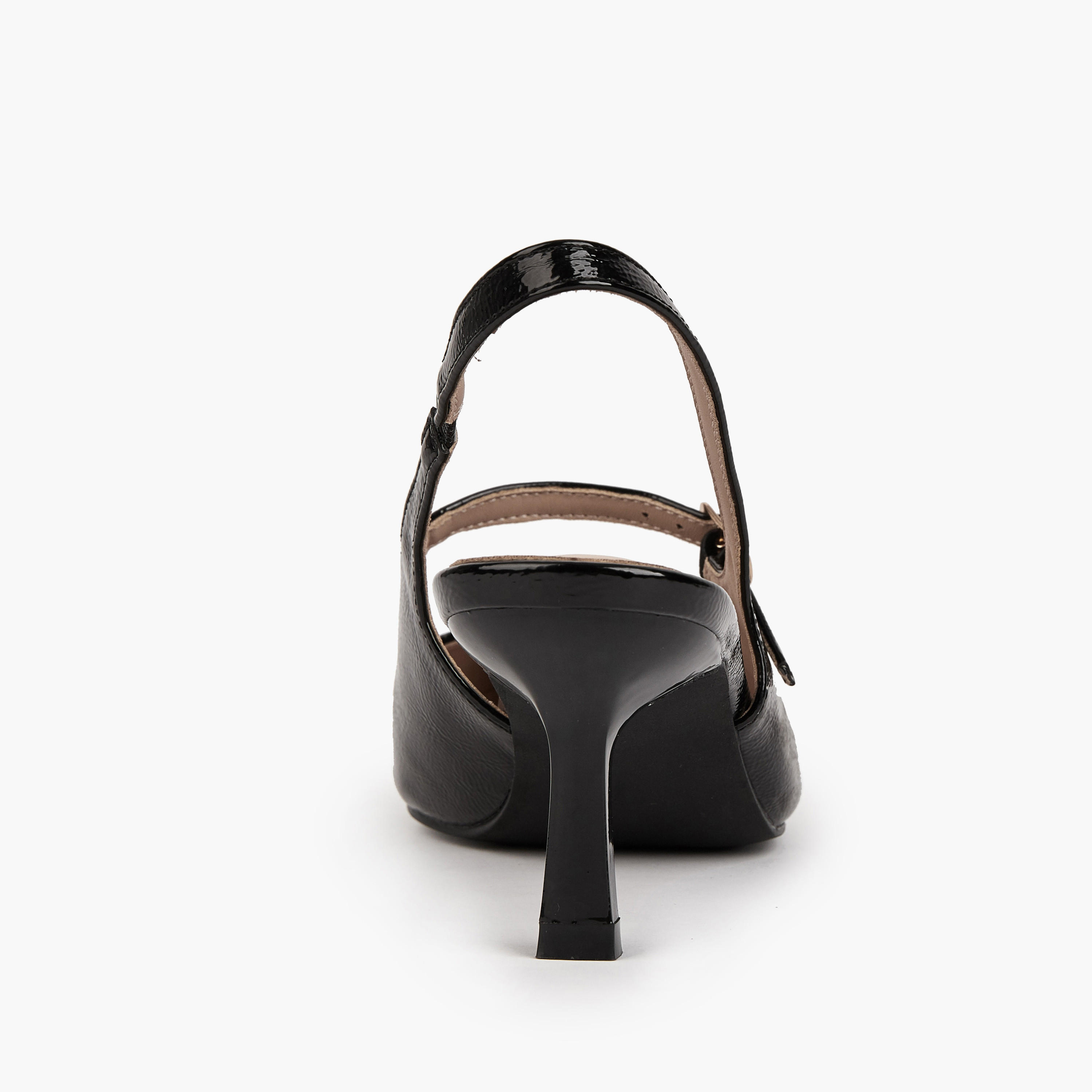 Flora Bella Buckle Accent Slingback Shoes with Flared Heels-women-shoes-heels-image-4