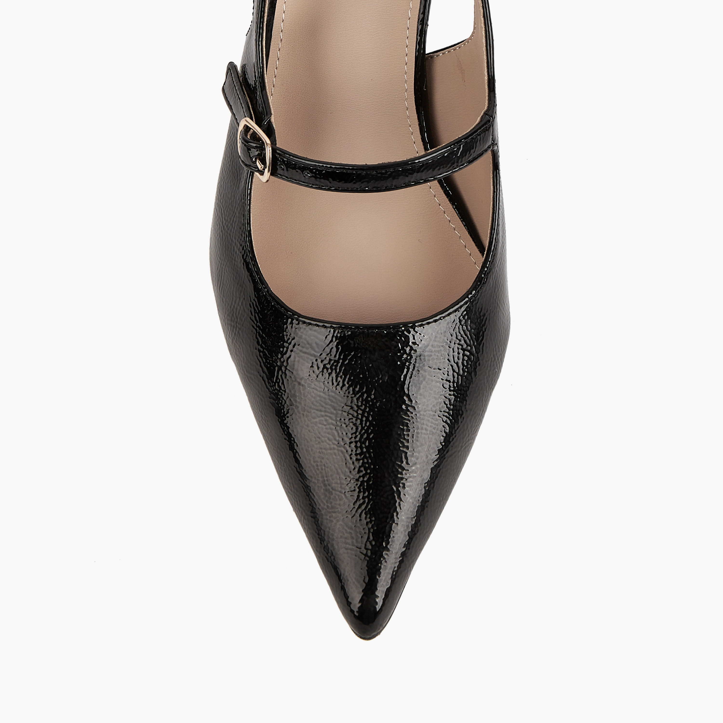 Flora Bella Buckle Accent Slingback Shoes with Flared Heels-women-shoes-heels-image-5