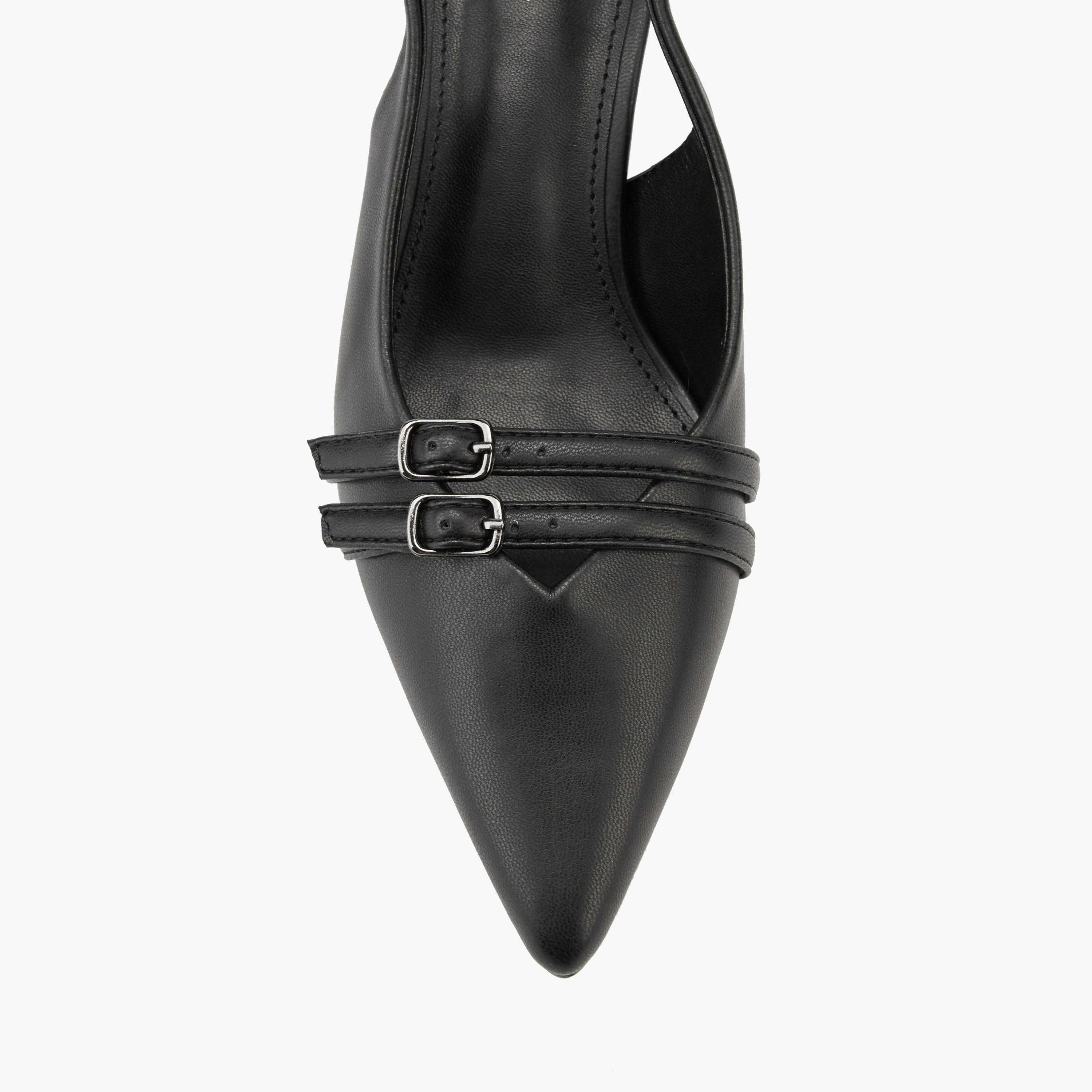 Flora Bella Buckle Accent Shoes with Flared Heels-women-shoes-heels-image-4