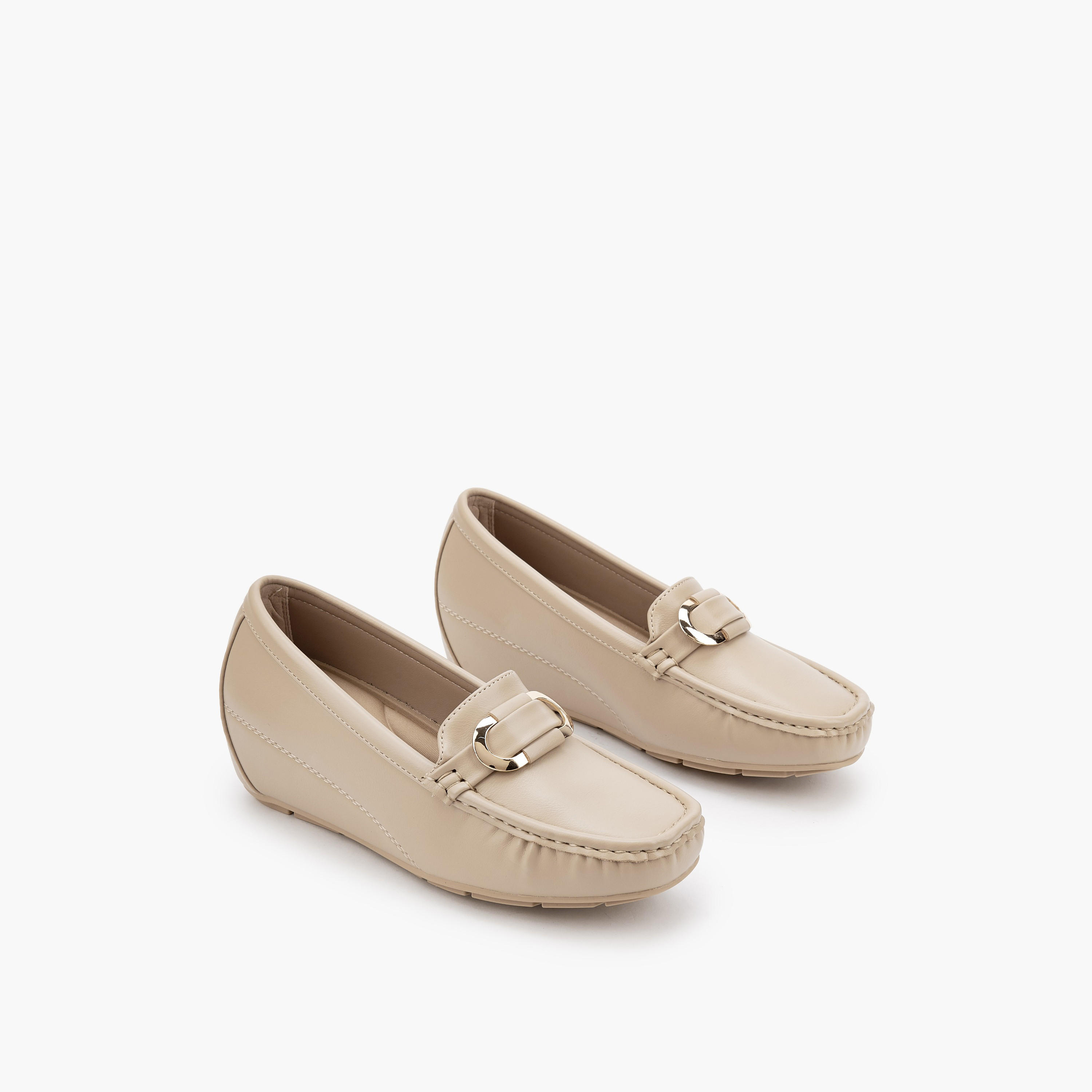 Le Confort Women Wedge Heel Loafers-women-shoes-sandals-heeled-image-1