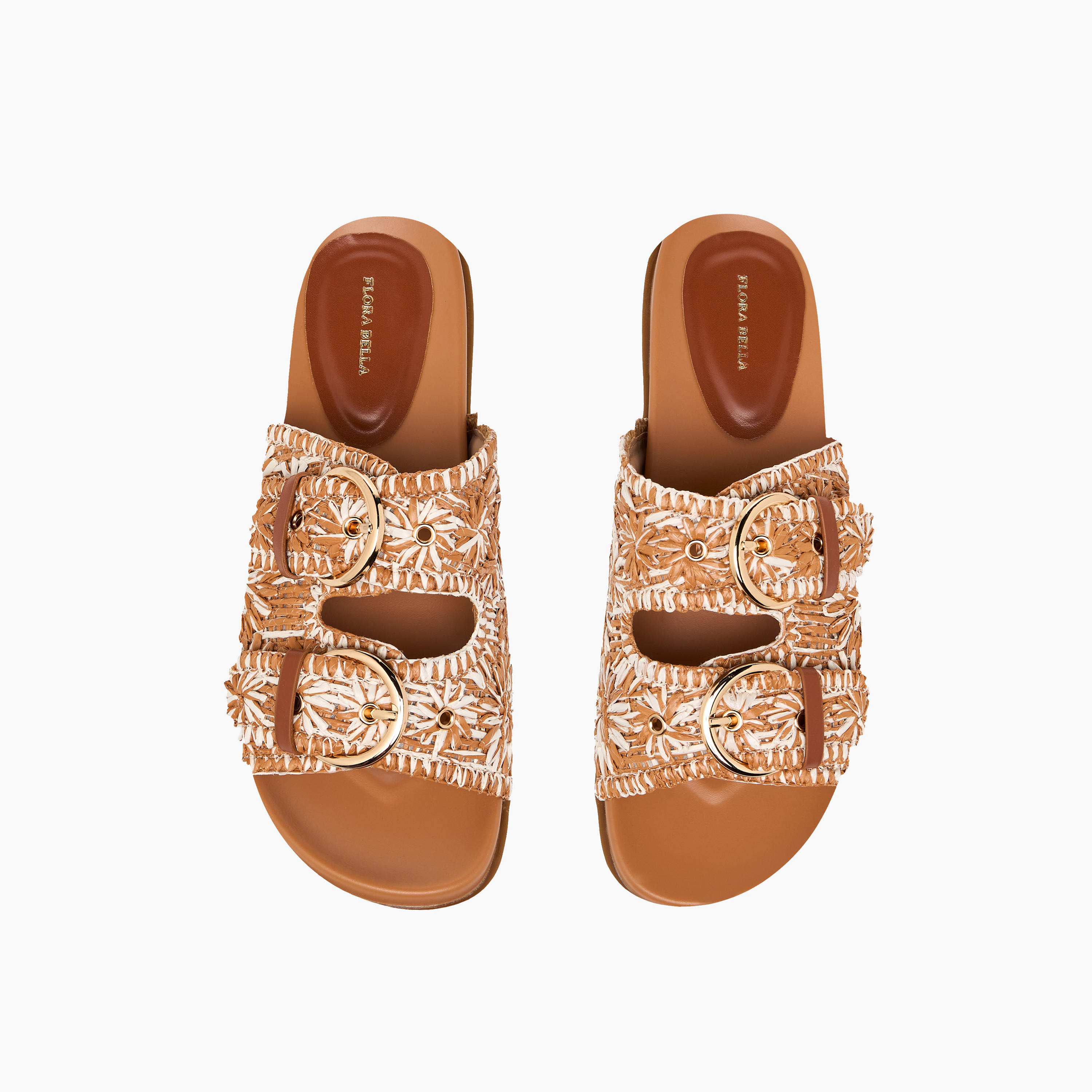 صندل سهل الارتداء بنمط منسوج بارز الملمس للنساء من فلورا بيلا-women-shoes-flats-sandals-image-1