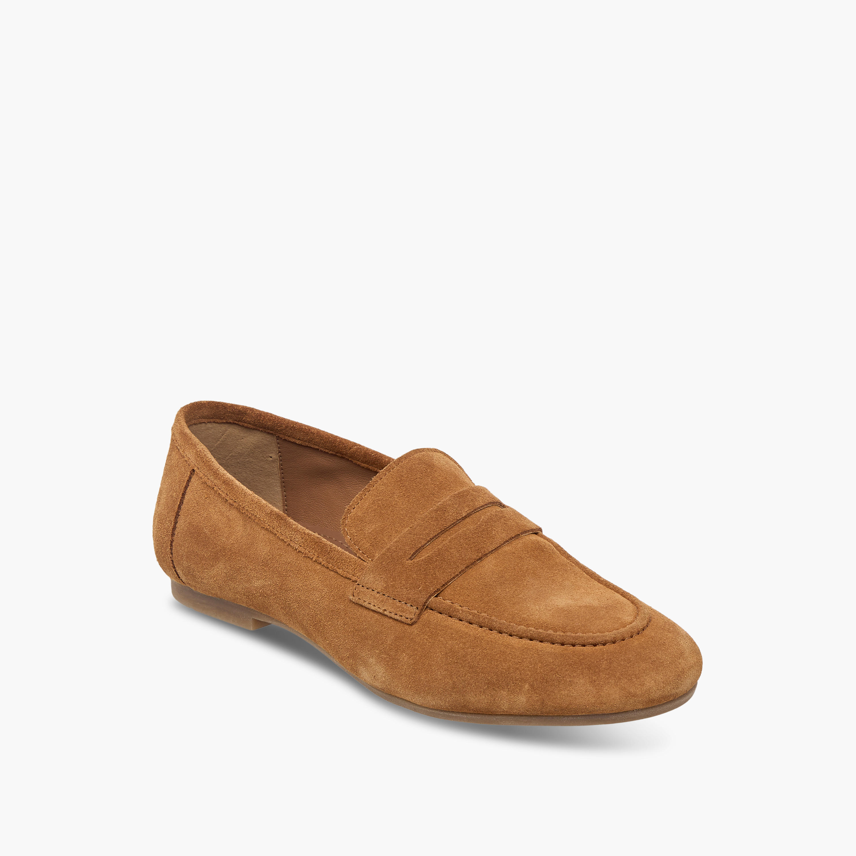Paprika Textured Slip-On Loafers with Cut-Out Detail-women-shoes-flats-loafers-image-2