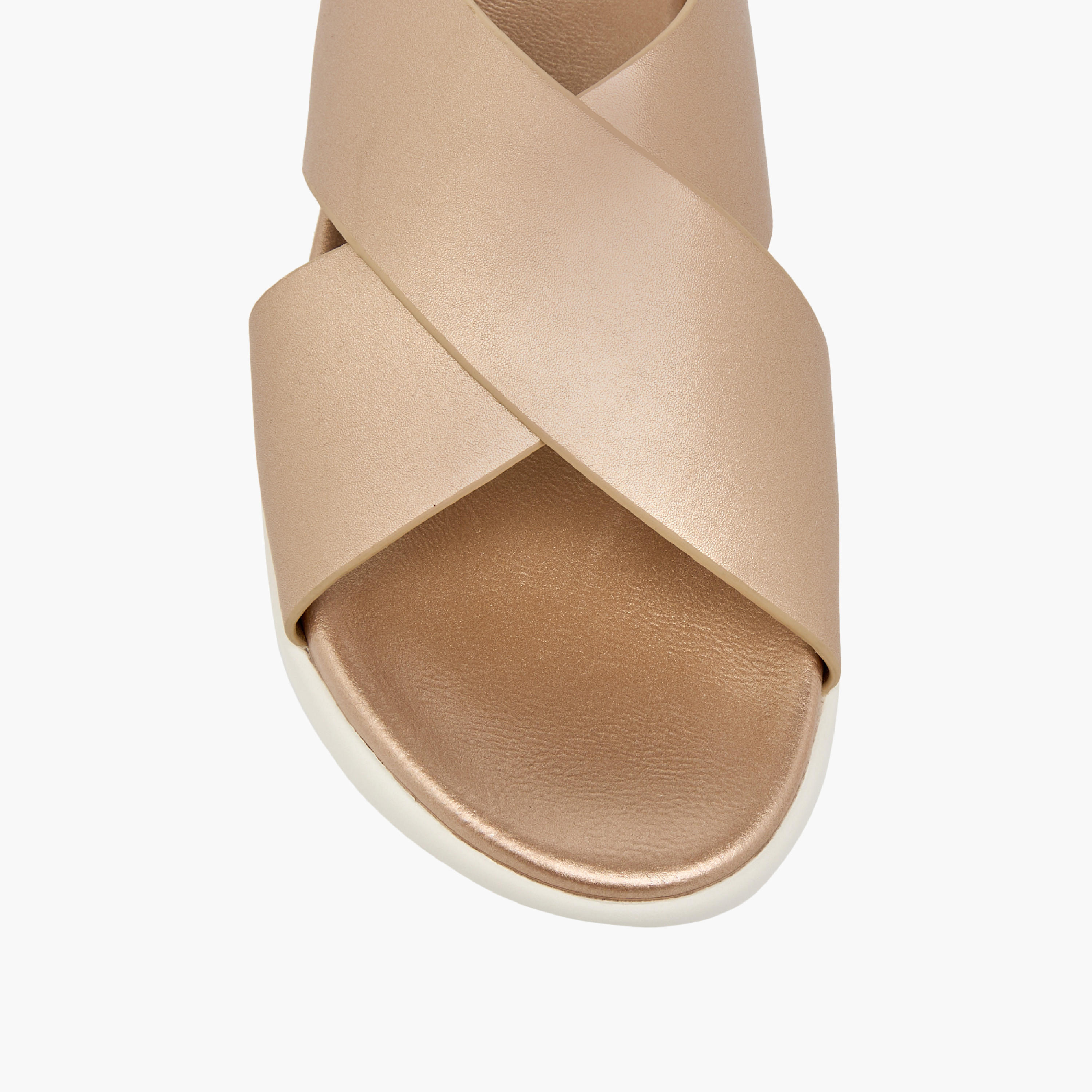 Le Confort Solid Cross Strap Comfort Sandals with Hook and Loop Closure-women-shoes-flats-sandals-image-4