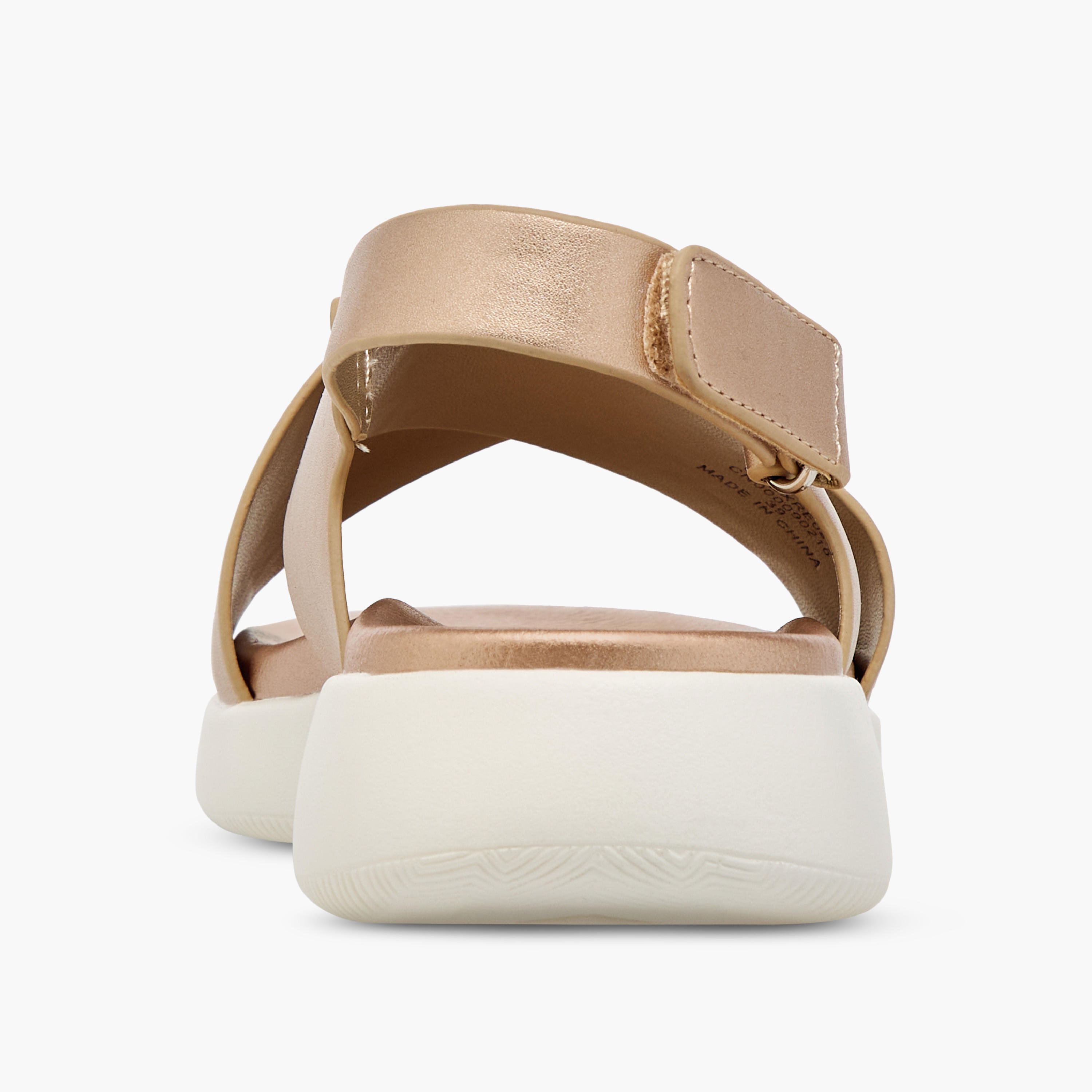 Le Confort Solid Cross Strap Comfort Sandals with Hook and Loop Closure-women-shoes-flats-sandals-image-5