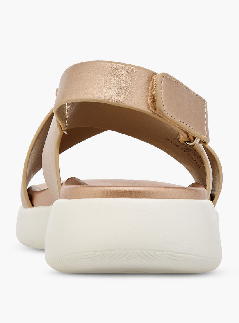 Le Confort Solid Cross Strap Comfort Sandals with Hook and Loop Closure-women-shoes-flats-sandals-image-5
