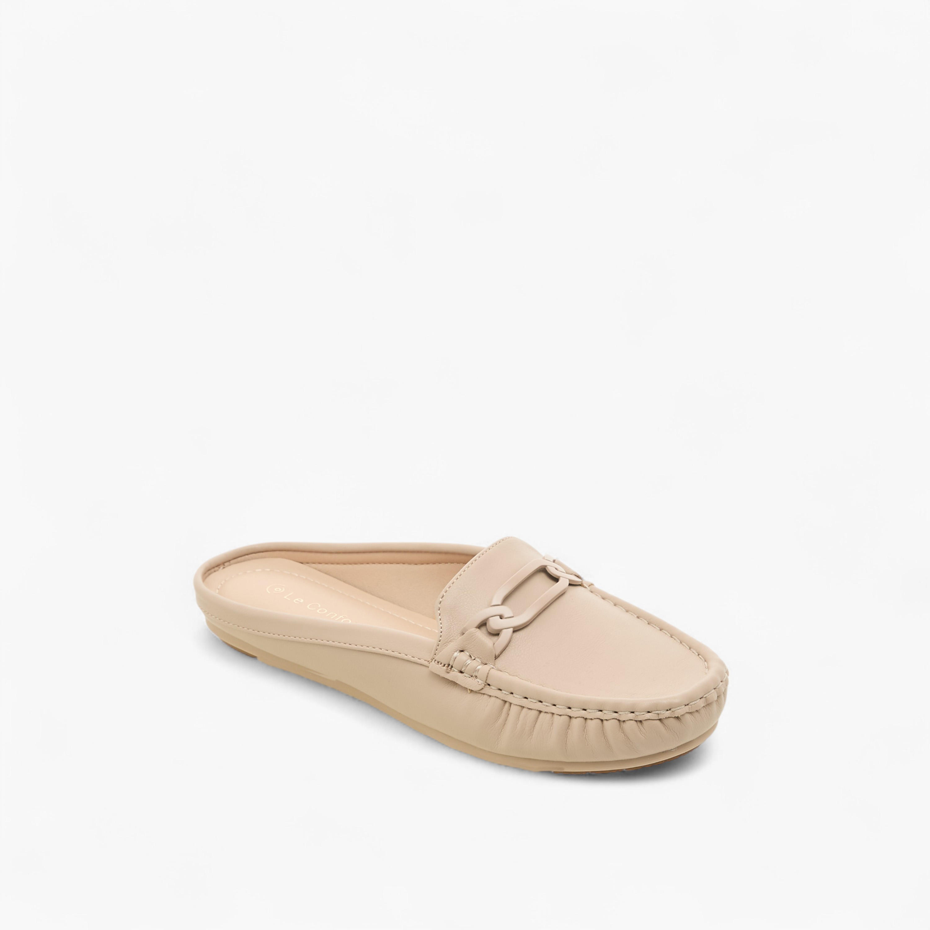 حذاء ميول سادة سهل الارتداء بزينة معدنية من لو كونفورت-women-shoes-flats-mules-image-4