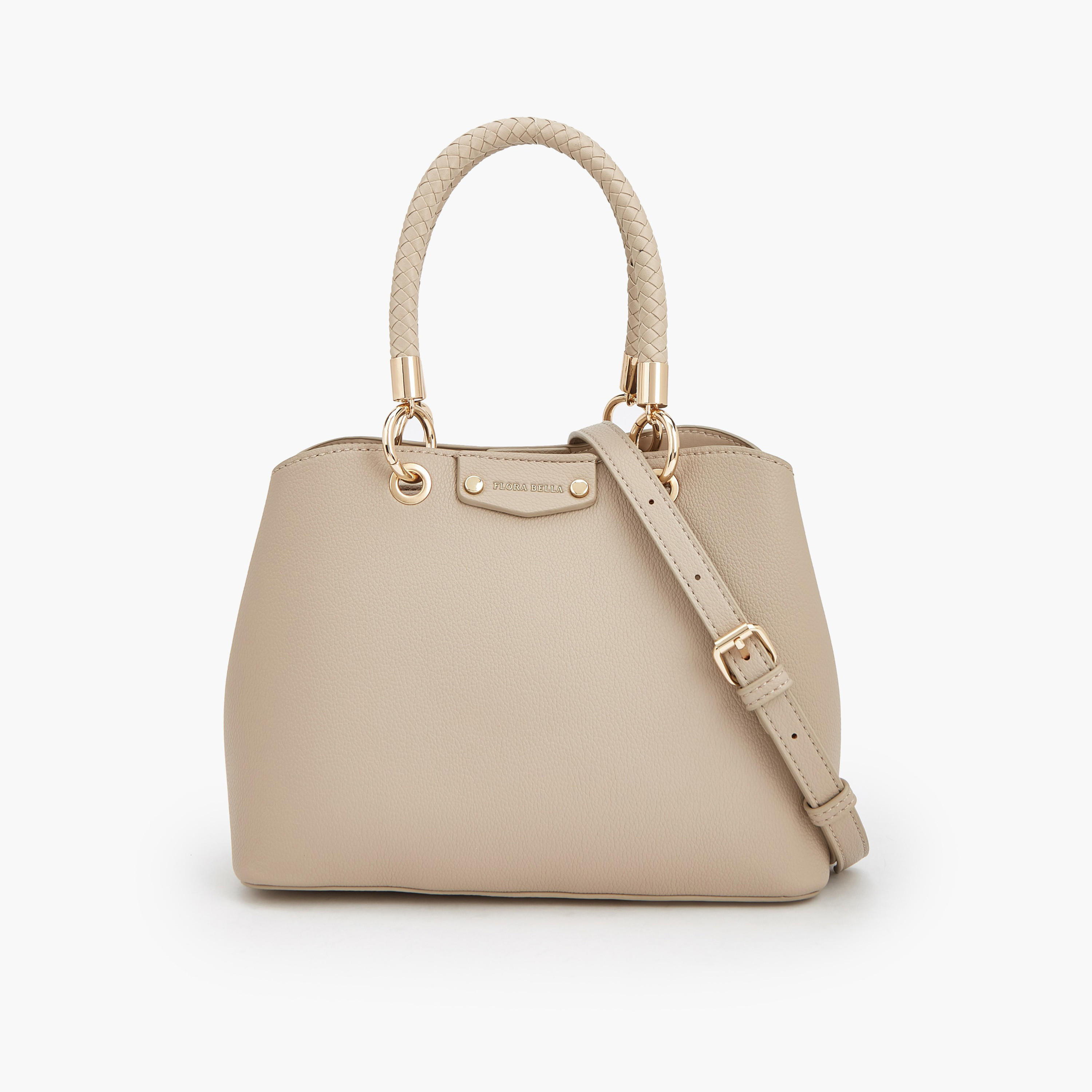Flora Bella Textured Satchel Bag with Detachable Strap-women-bagsandwallets-handbags-image-1