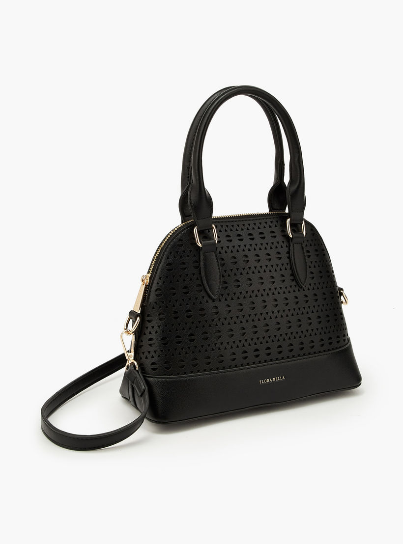 Flora Bella Laser Cut Satchel Bag with Detachable Strap-women-bagsandwallets-handbags-image-2