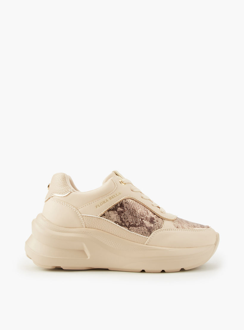 Flora Bella Animal Textured Lace-Up Sneakers-women-shoes-sneakers-image-2