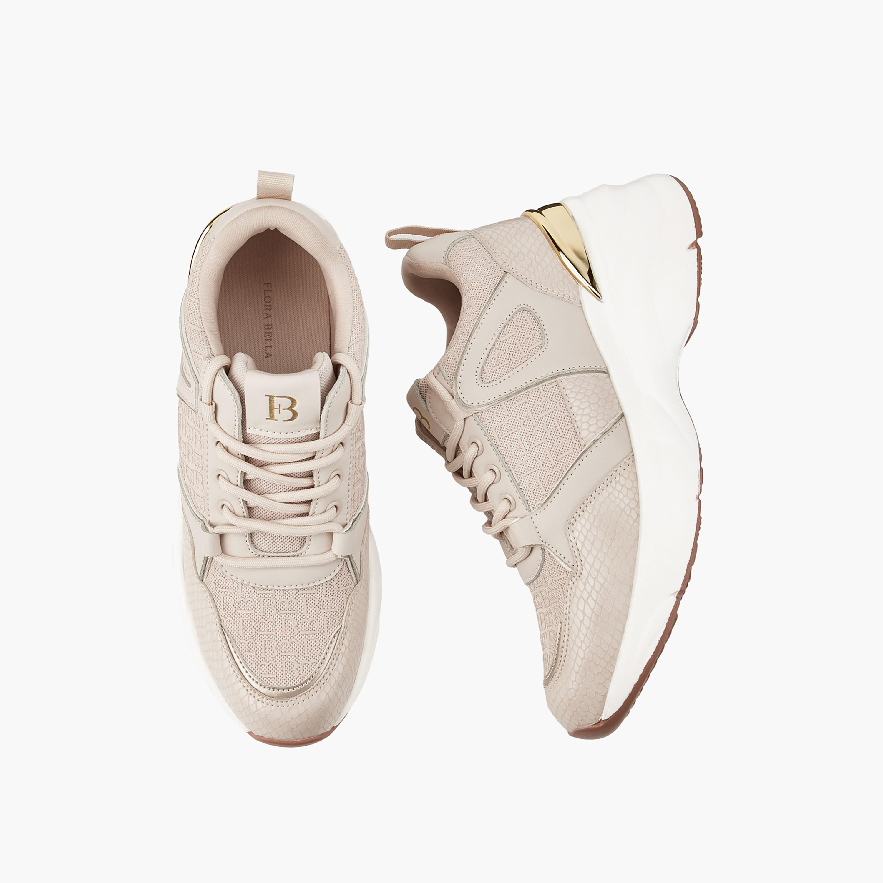 Flora Bella Panelled Lace-Up Sneakers with Pull Tab-women-shoes-sneakers-image-1