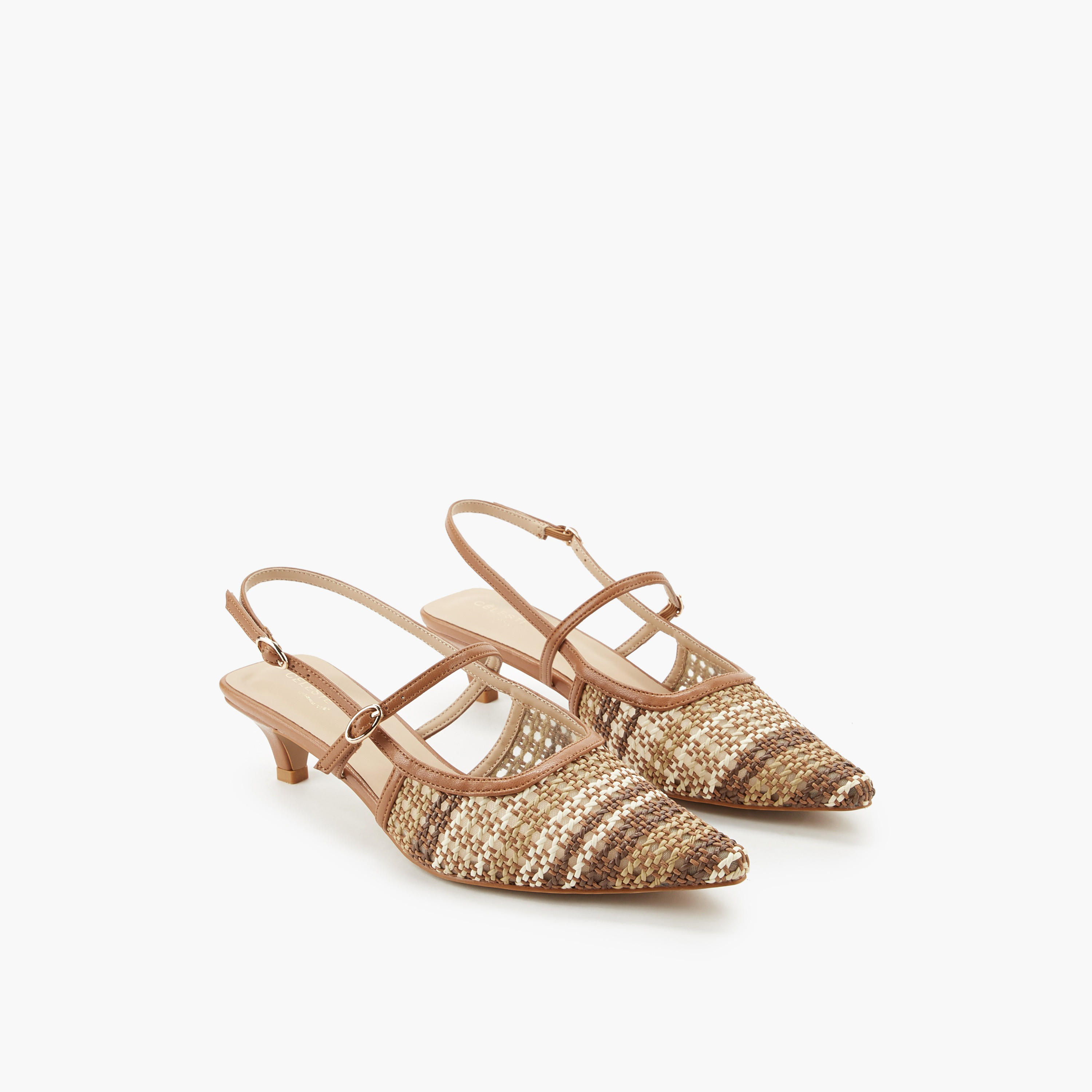 Celeste Women Textured Kitten Heel Sandals-women-shoes-sandals-heeled-image-1