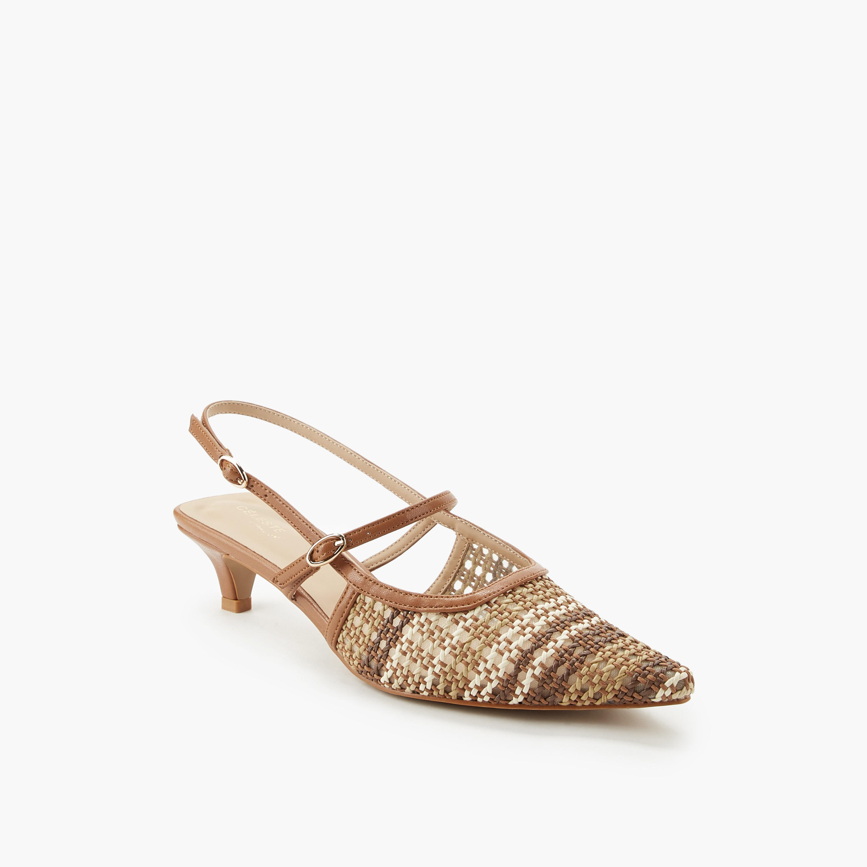 Celeste Women Textured Kitten Heel Sandals-women-shoes-sandals-heeled-image-2