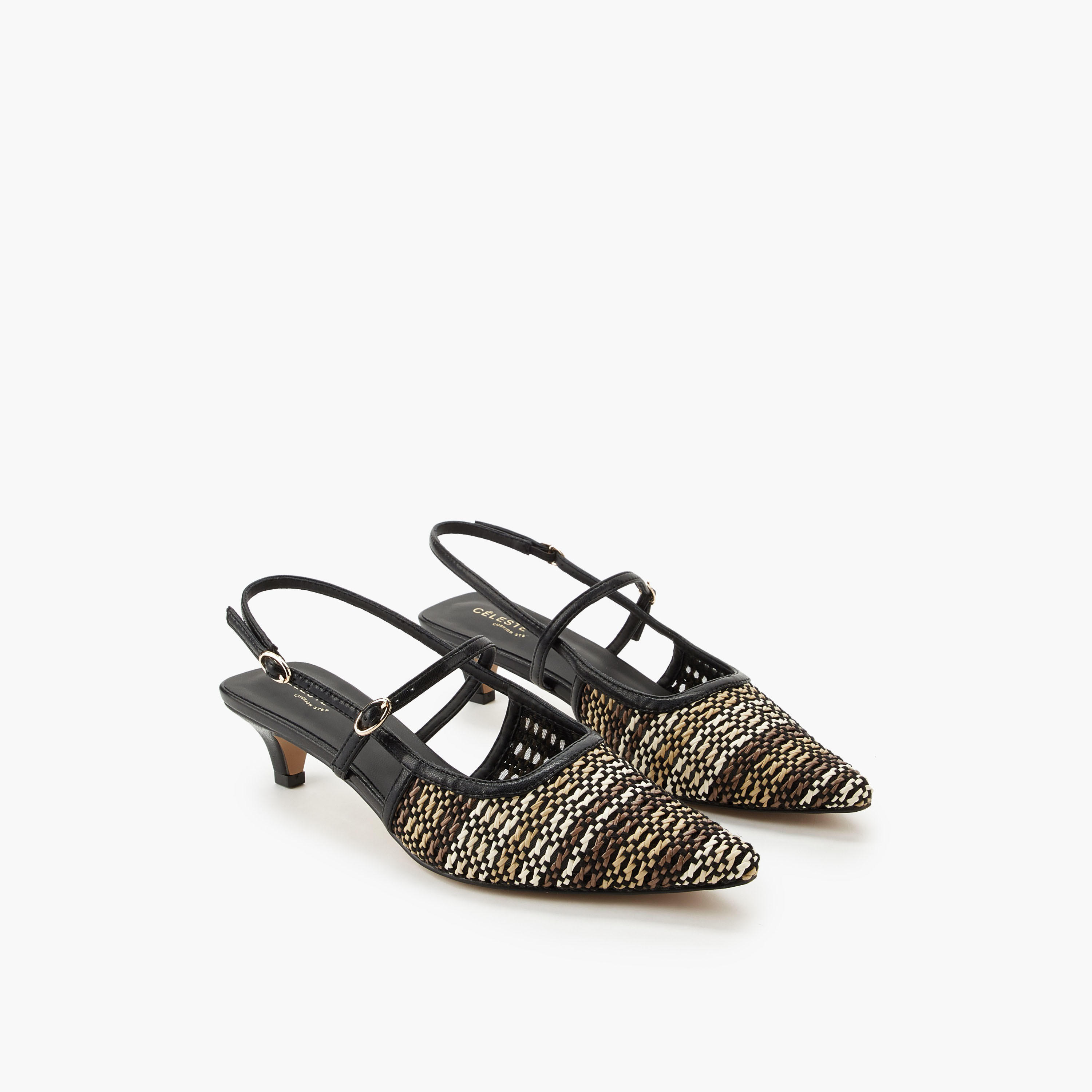 Celeste Women Textured Kitten Heel Sandals-women-shoes-sandals-heeled-image-1