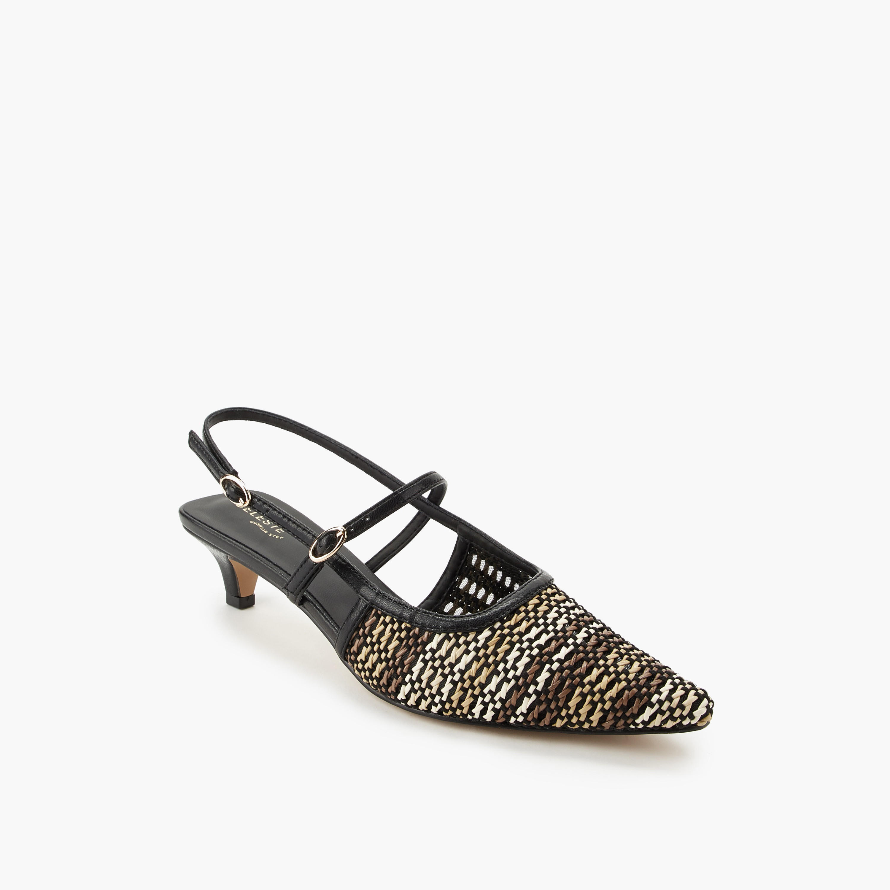 Celeste Women Textured Kitten Heel Sandals-women-shoes-sandals-heeled-image-2