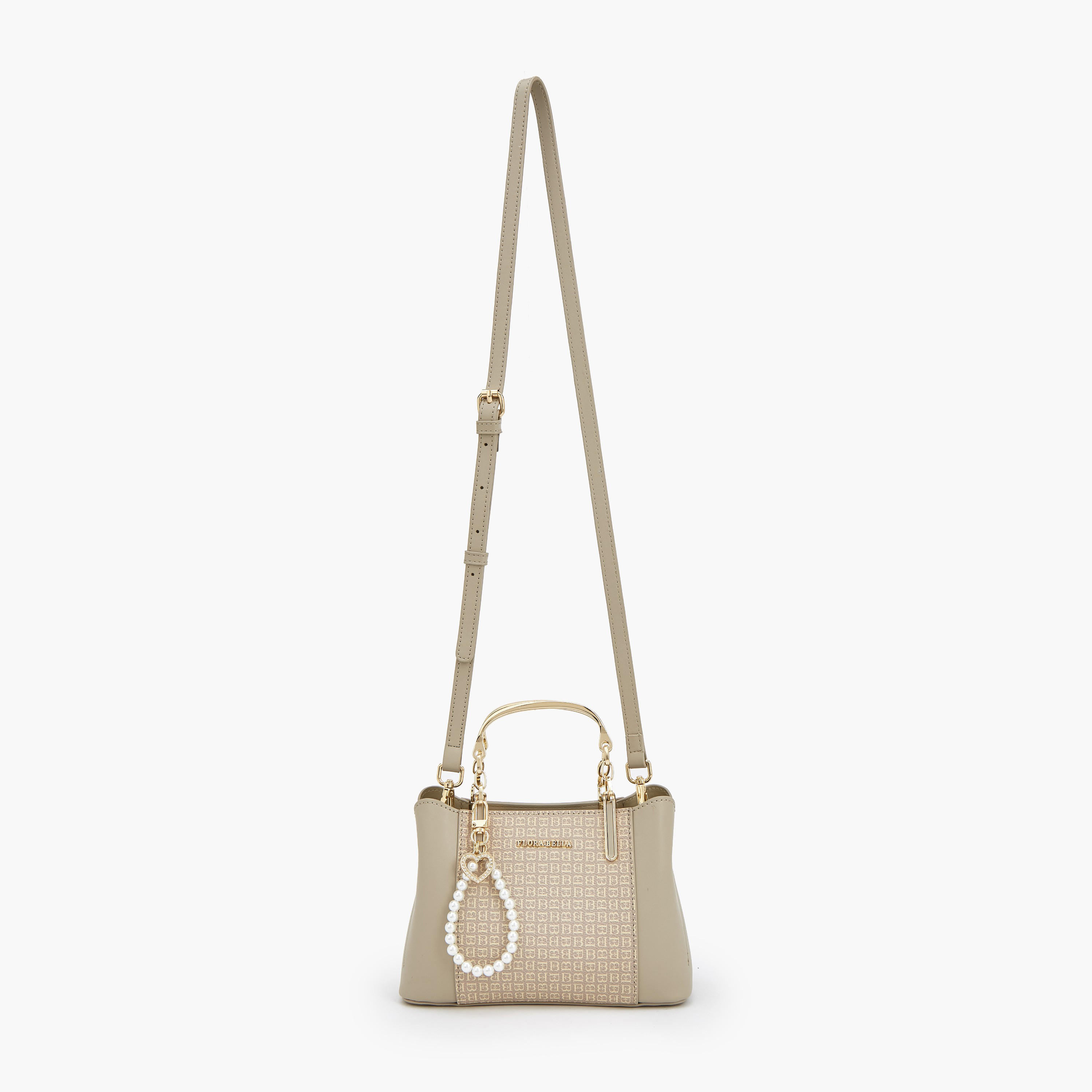 شنطة توتي بطبعات مونوجرام ودلاية لؤلؤ من فلورا بيلا-women-bagsandwallets-handbags-image-2