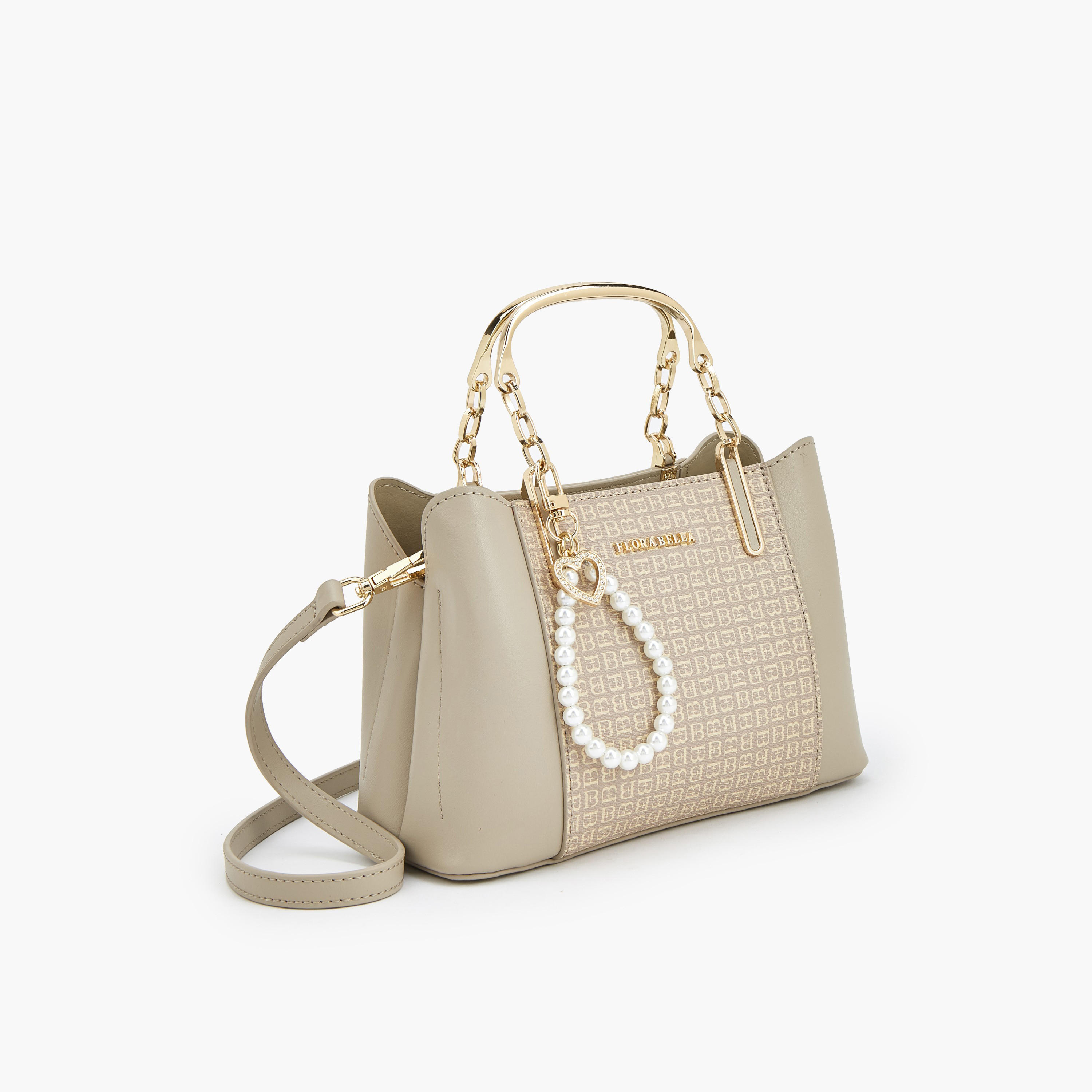 شنطة توتي بطبعات مونوجرام ودلاية لؤلؤ من فلورا بيلا-women-bagsandwallets-handbags-image-5
