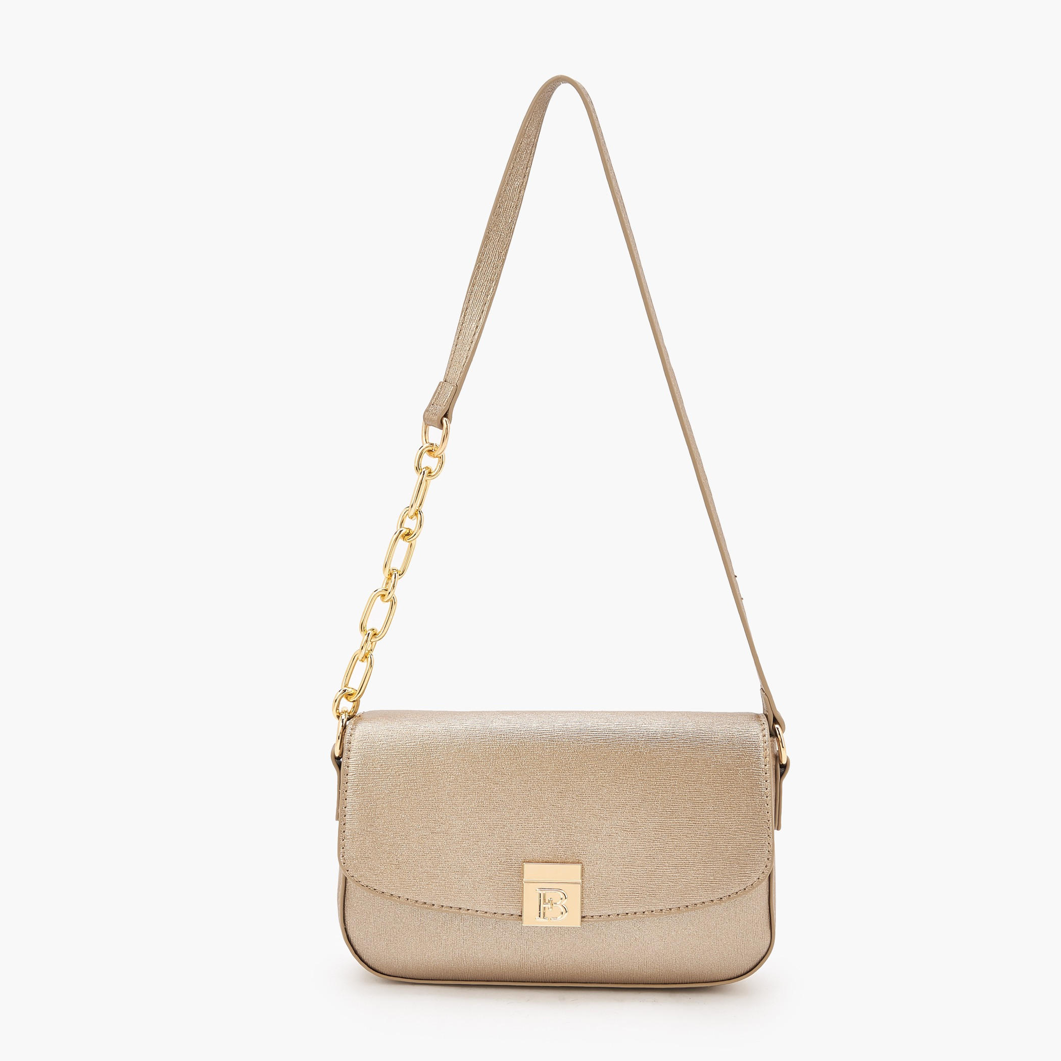 Flora Bella Textured Shoulder Bag with Button Closure-women-bagsandwallets-handbags-image-1