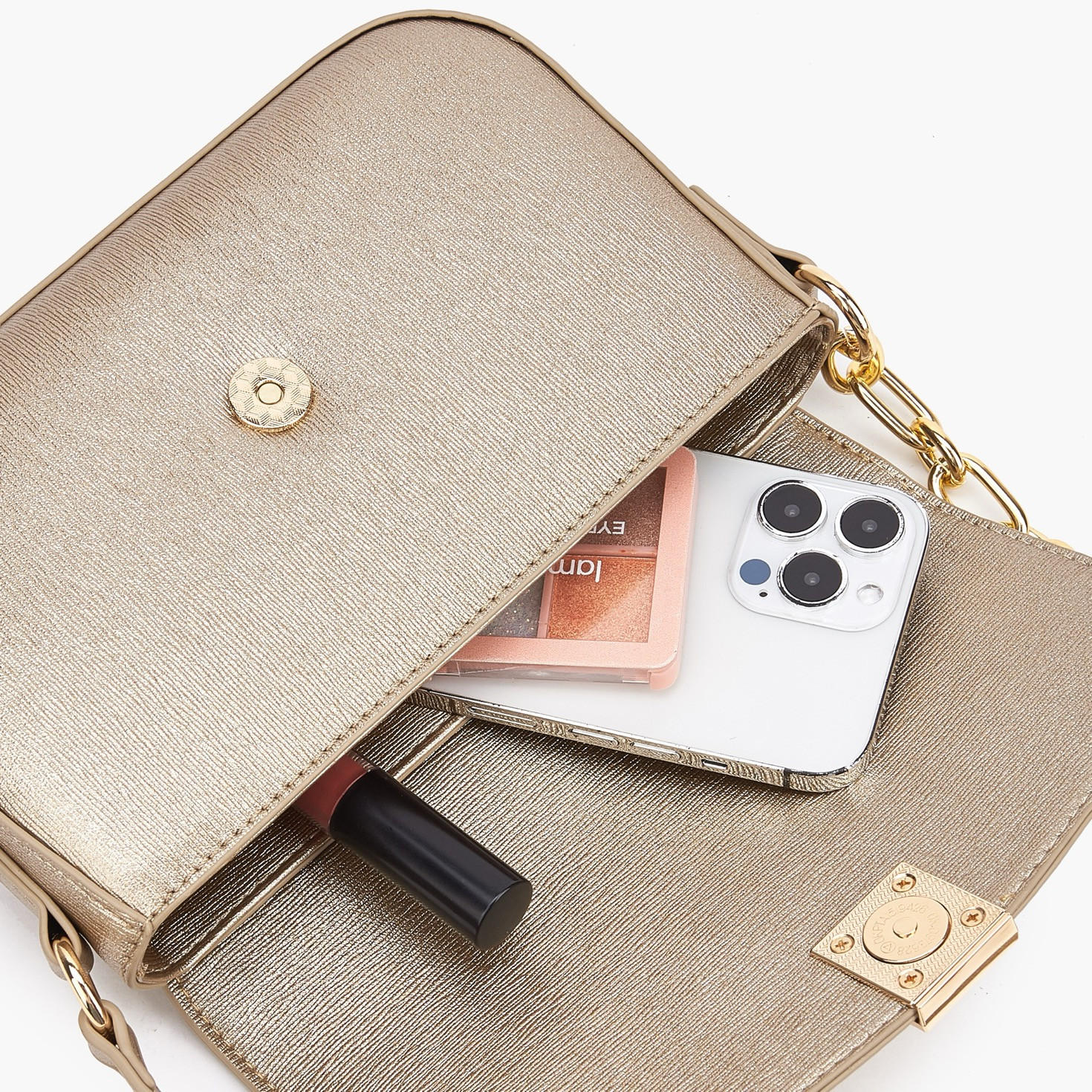 Flora Bella Textured Shoulder Bag with Button Closure-women-bagsandwallets-handbags-image-7