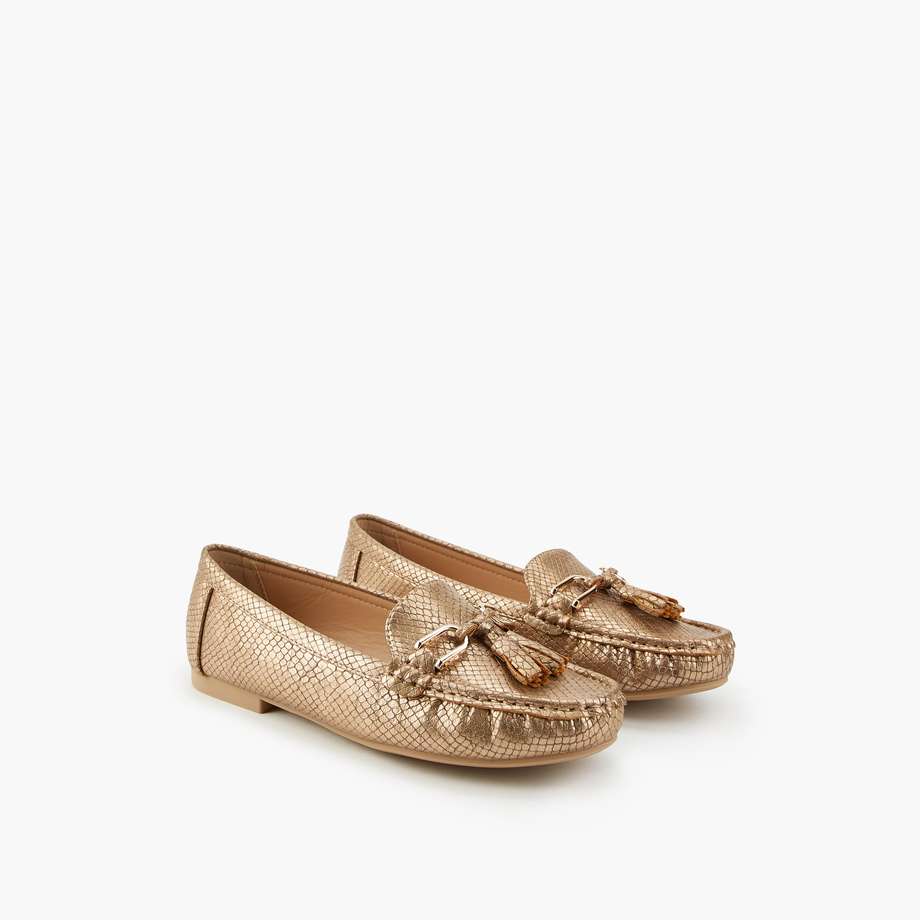 Flora Bella Textured Slip-On Loafers with Tassel  Accent-women-shoes-loafersandmoccasins-image-1