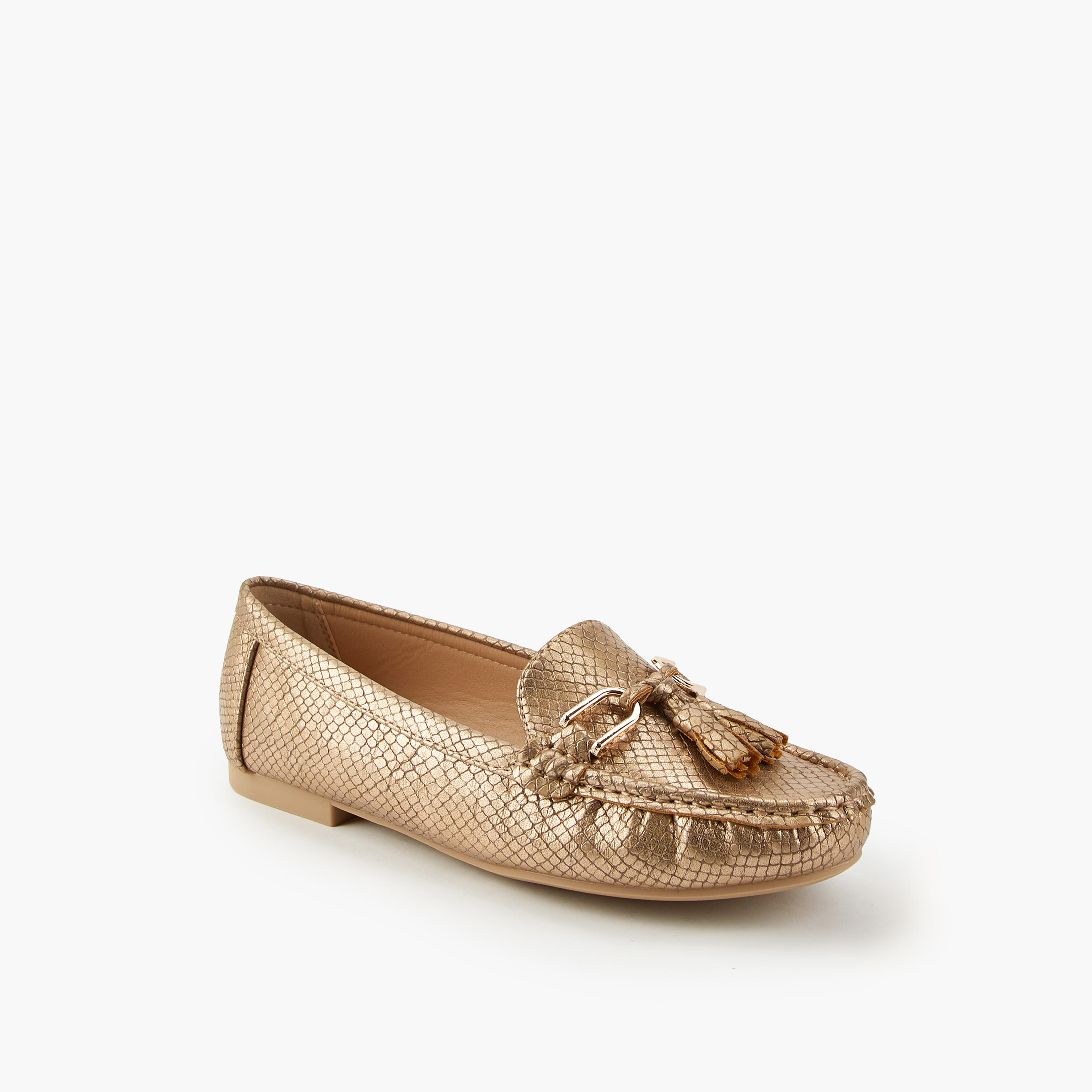 Flora Bella Textured Slip-On Loafers with Tassel  Accent-women-shoes-loafersandmoccasins-image-3