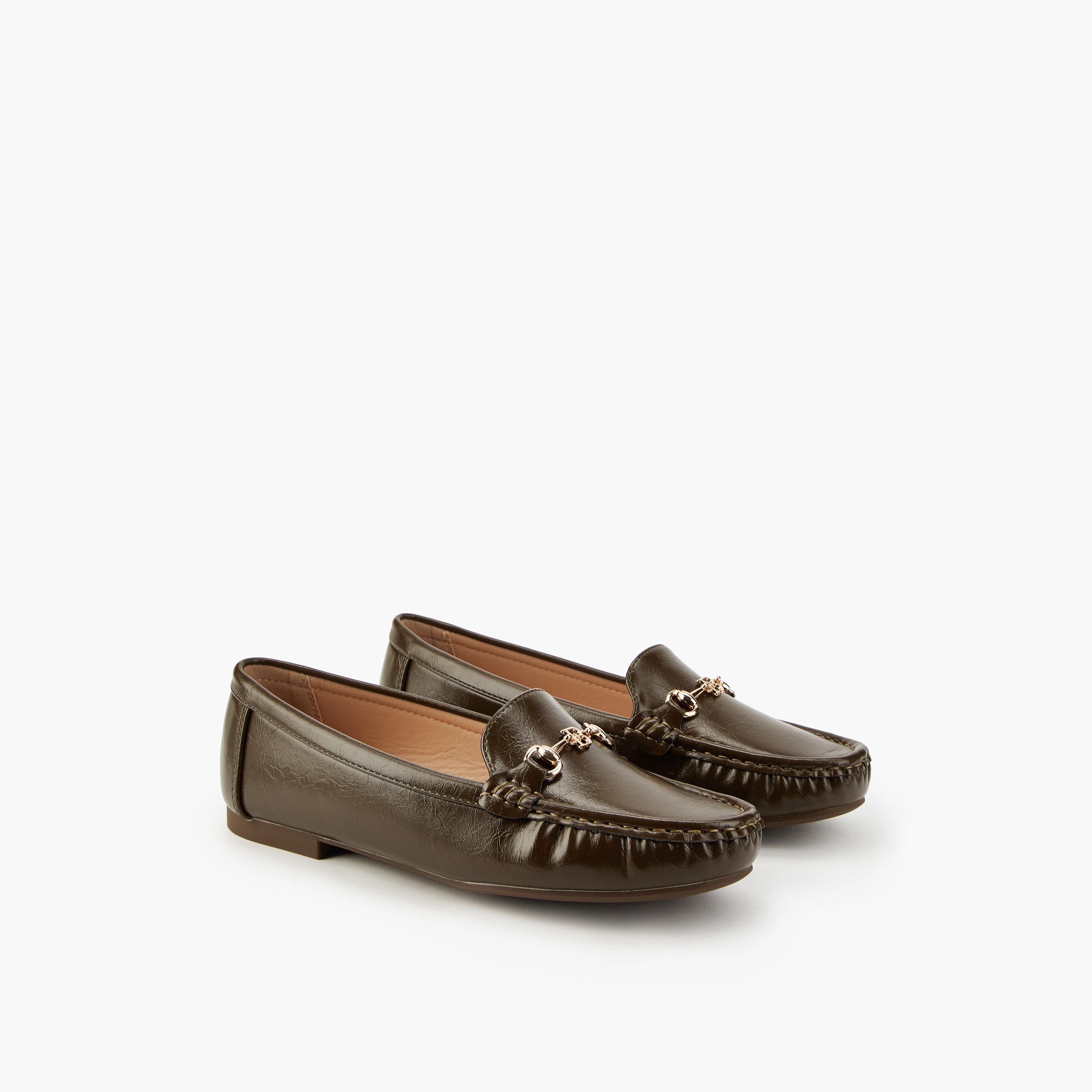 Flora Bella Solid Slip-On Loafers with Metallic Accent-women-shoes-loafersandmoccasins-image-1