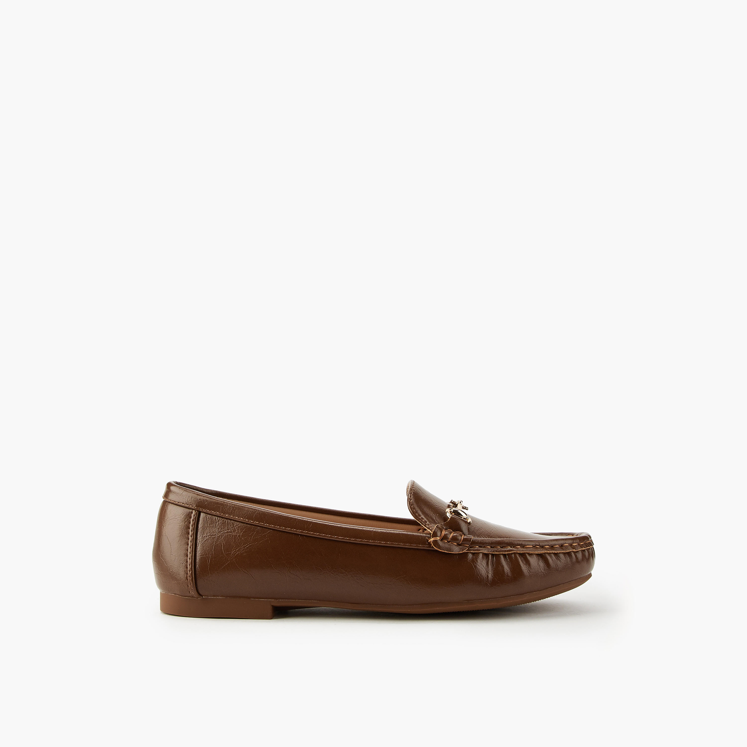 Flora Bella Solid Slip-On Loafers with Metallic Accent-women-shoes-loafersandmoccasins-image-2