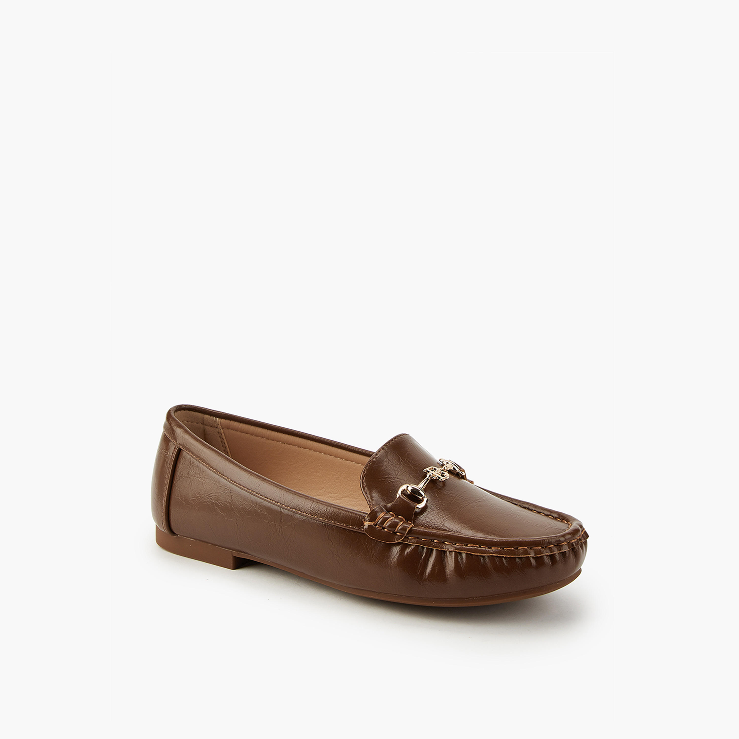 Flora Bella Solid Slip-On Loafers with Metallic Accent-women-shoes-loafersandmoccasins-image-3