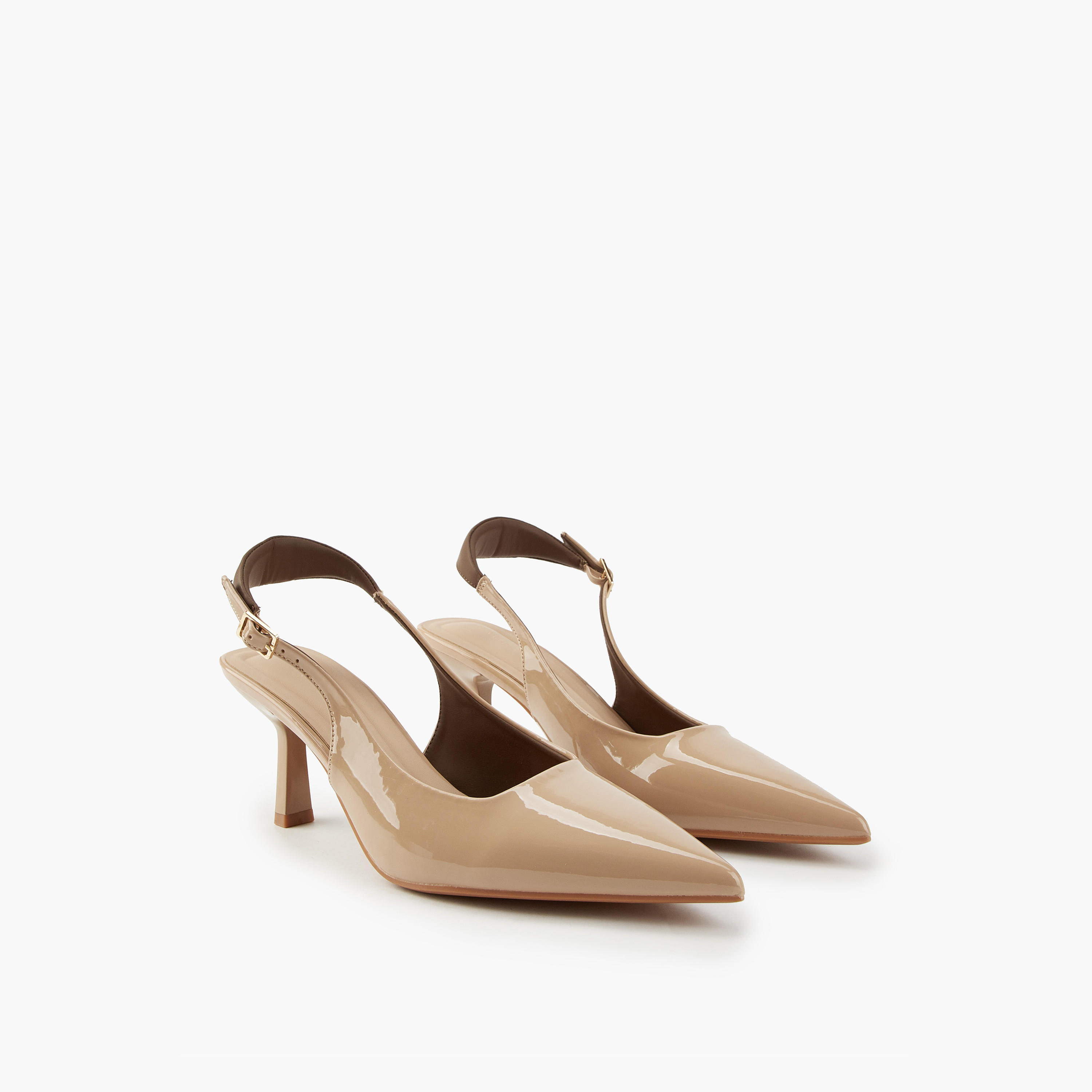 Flora Bella Solid Pointed Toe Shoes with Buckle Closure and Stiletto Heels-women-shoes-heels-image-1