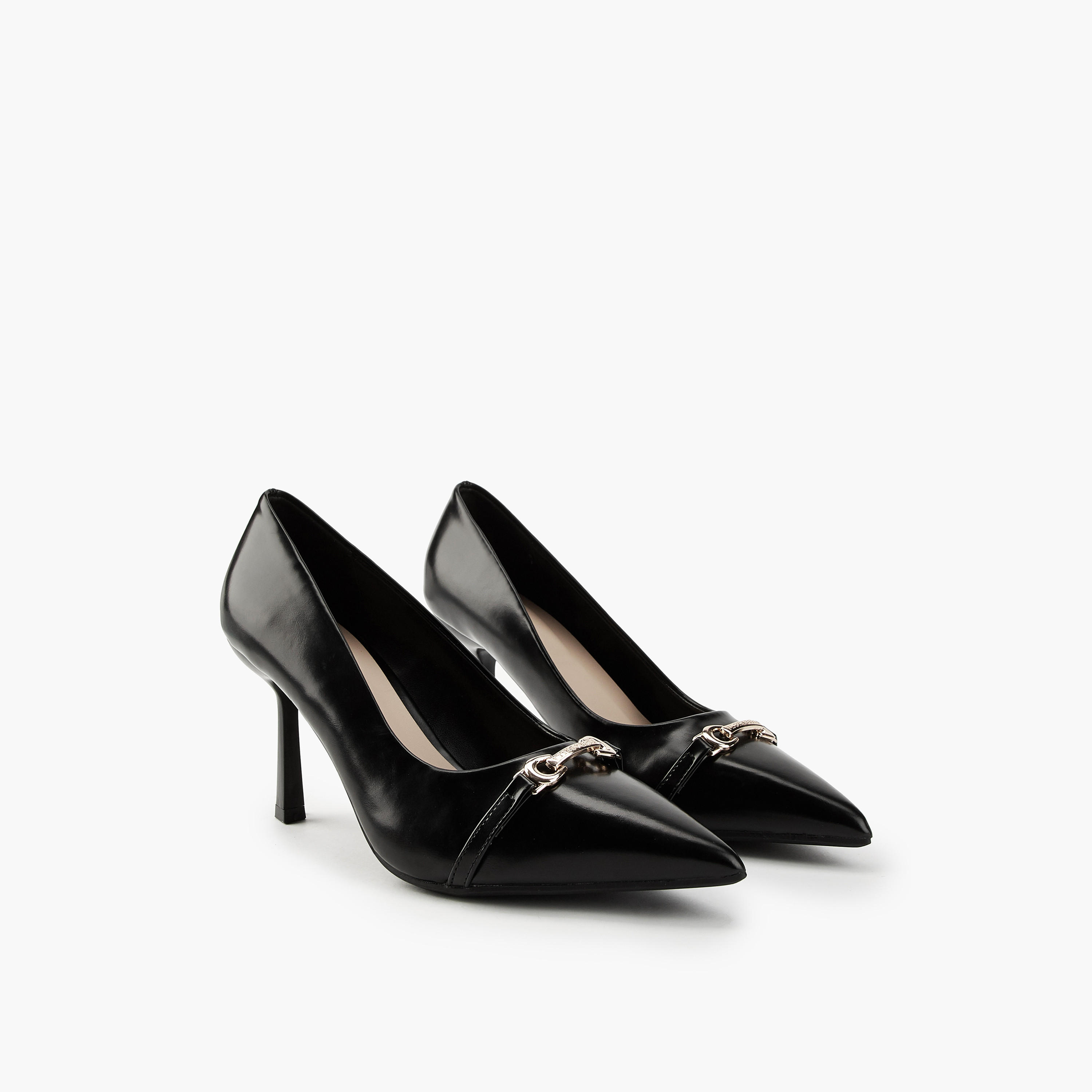 Flora Bella Metallic Accent Pointed Toe Pumps with Stiletto Heels-women-shoes-heels-image-1