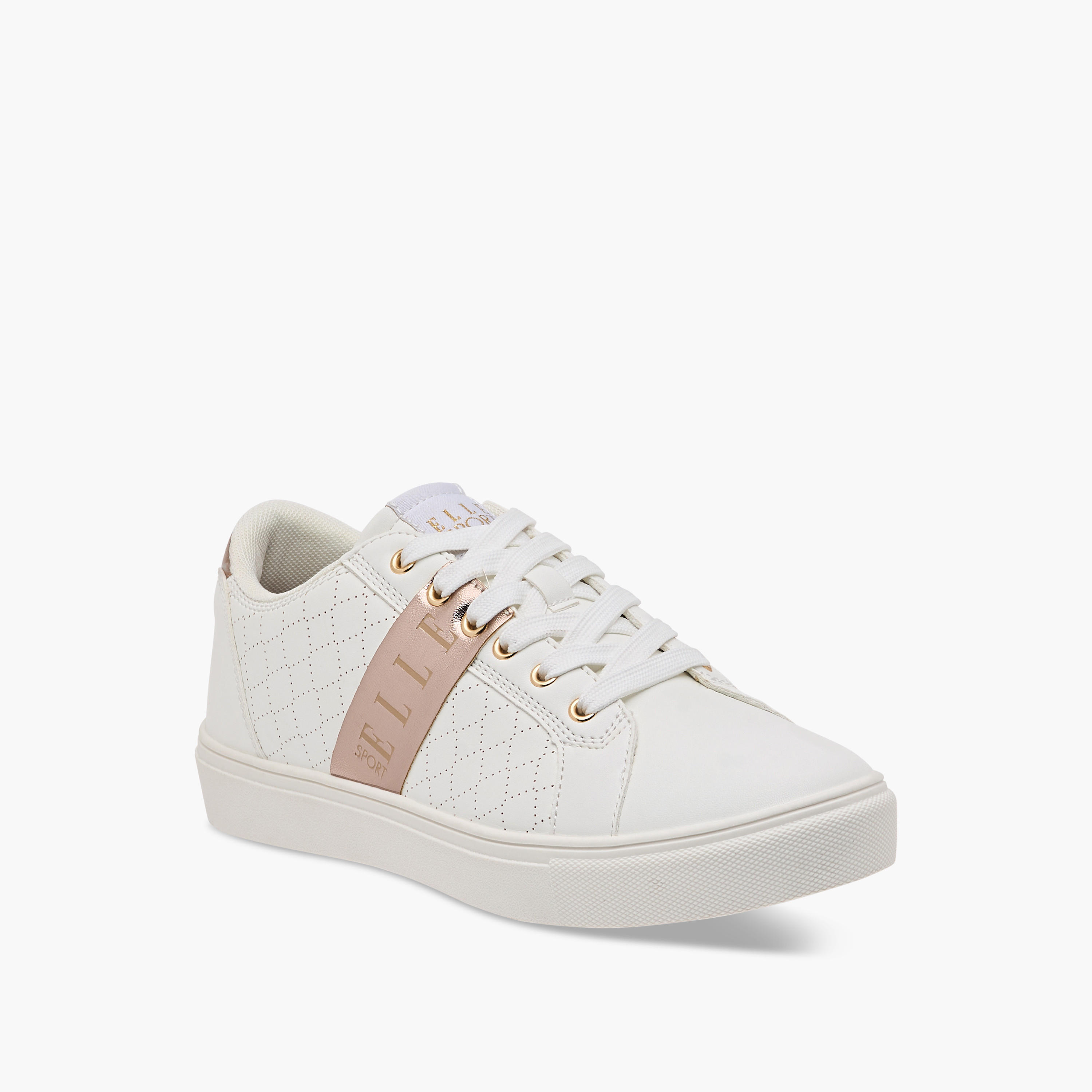 Elle Women's Logo Detail Sneakers with Lace-Up Closure-women-shoes-sneakers-image-2