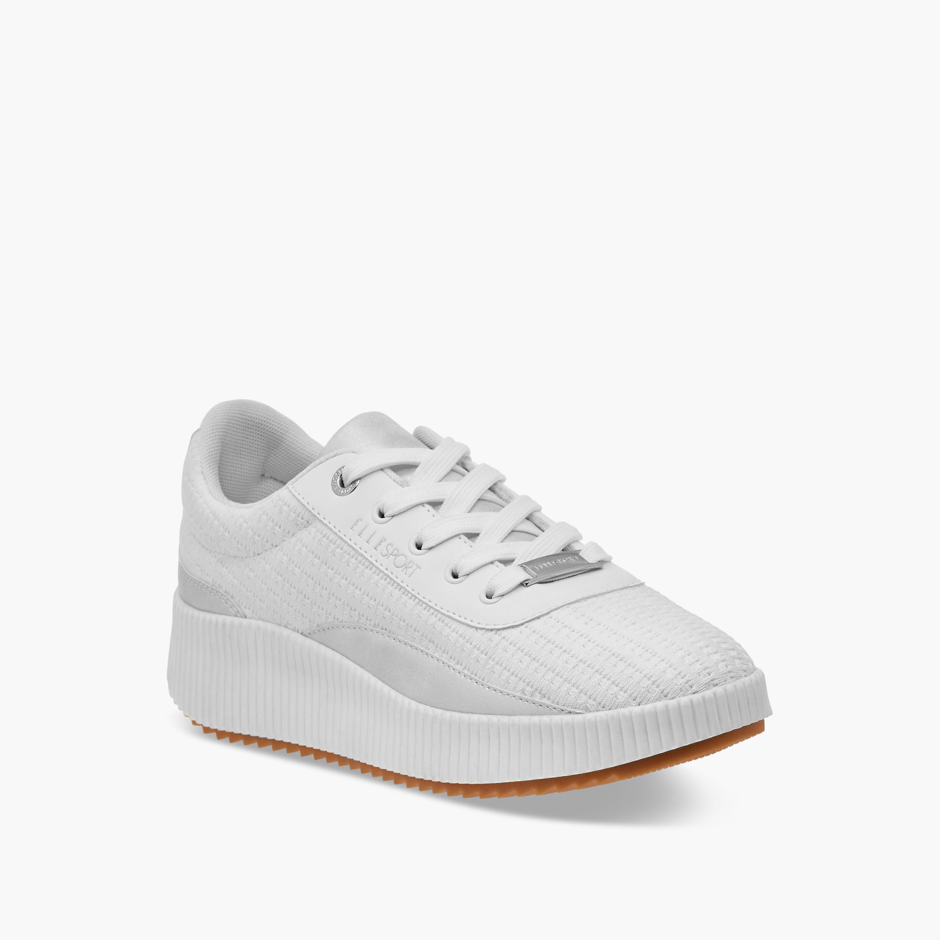 Elle Women's Textured Sneakers with Chunky Sole and Lace-Up Closure-women-shoes-sneakers-image-2