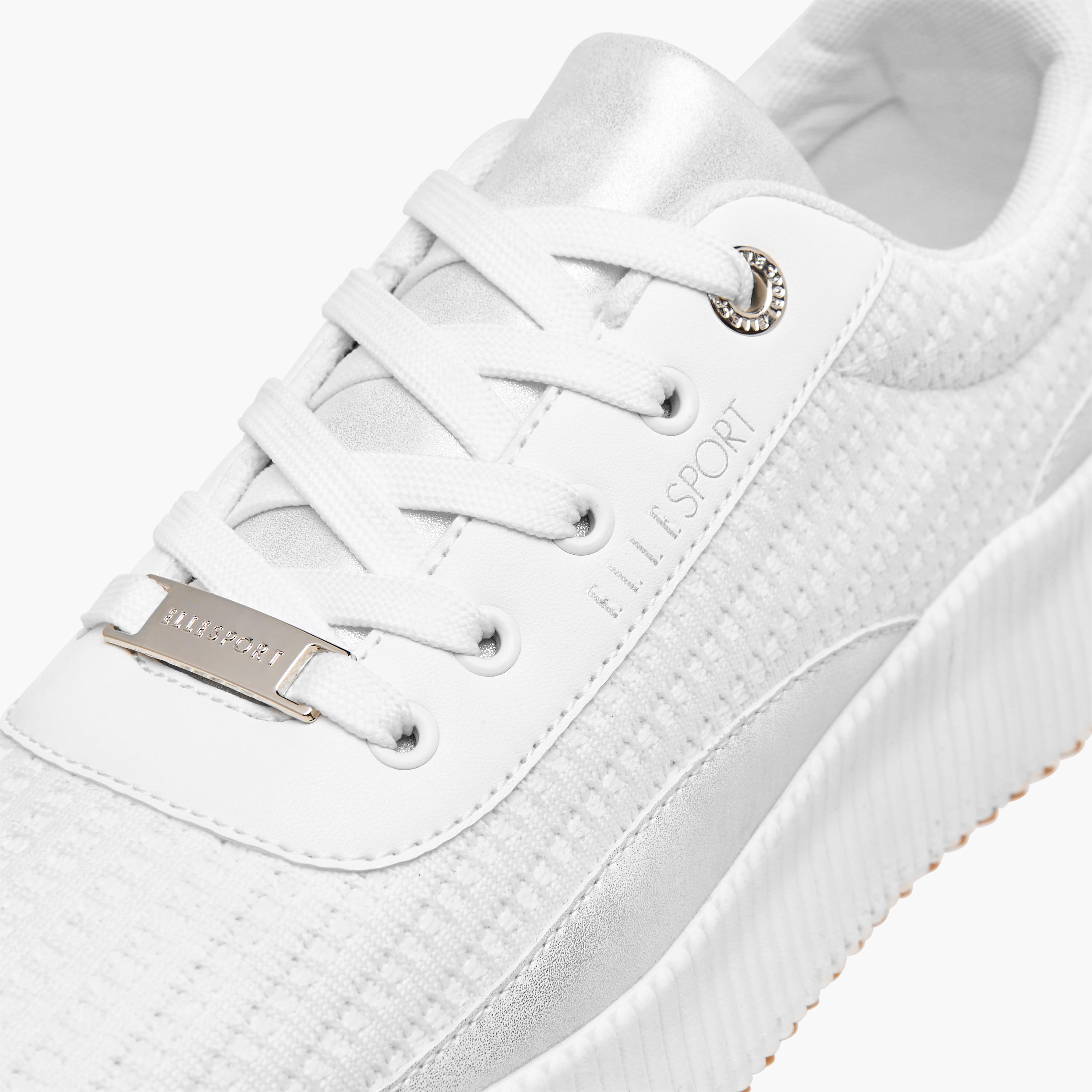 Elle Women's Textured Sneakers with Chunky Sole and Lace-Up Closure-women-shoes-sneakers-image-4