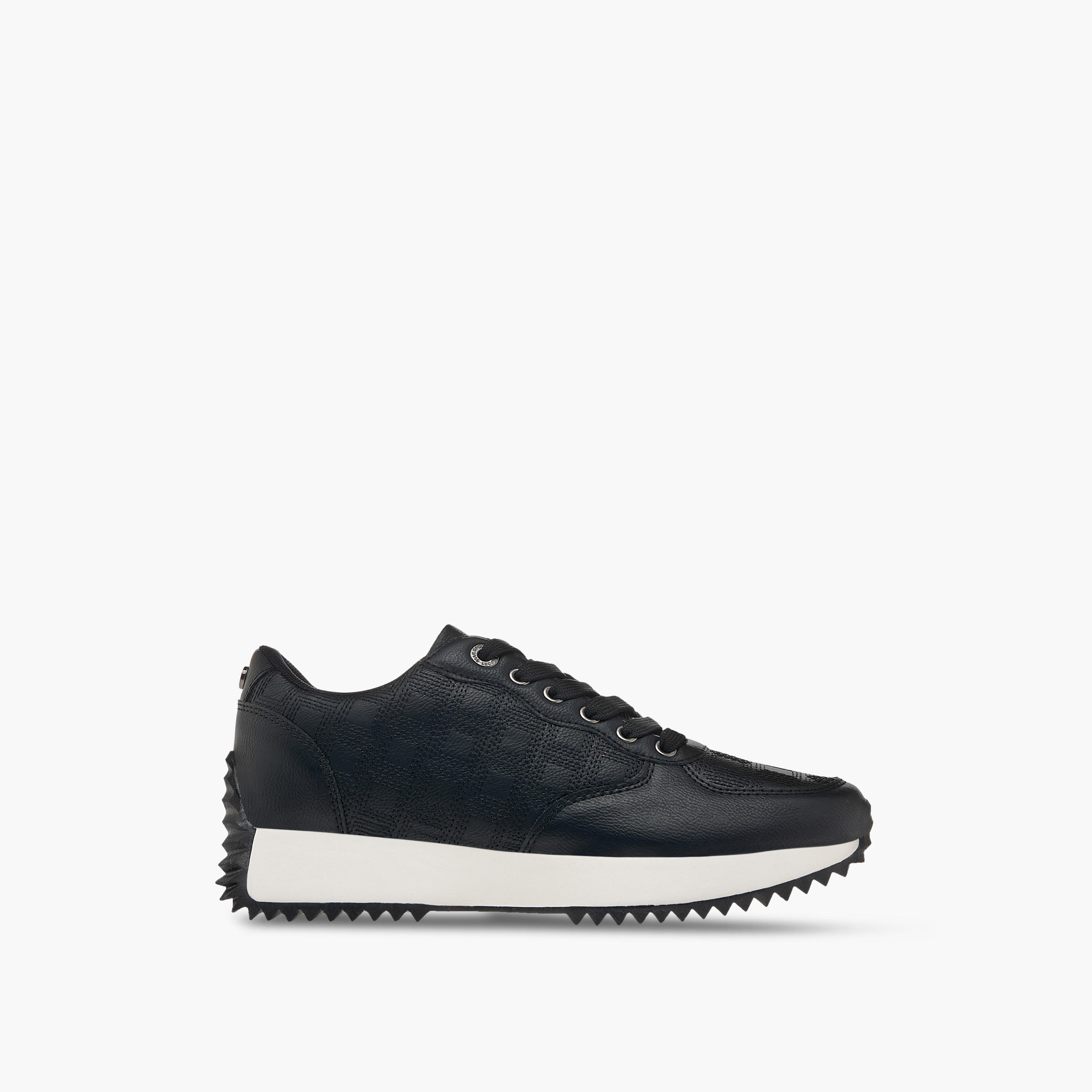 Elle Women's Textured Sneakers with Lace-Up Closure-women-shoes-sneakers-image-3