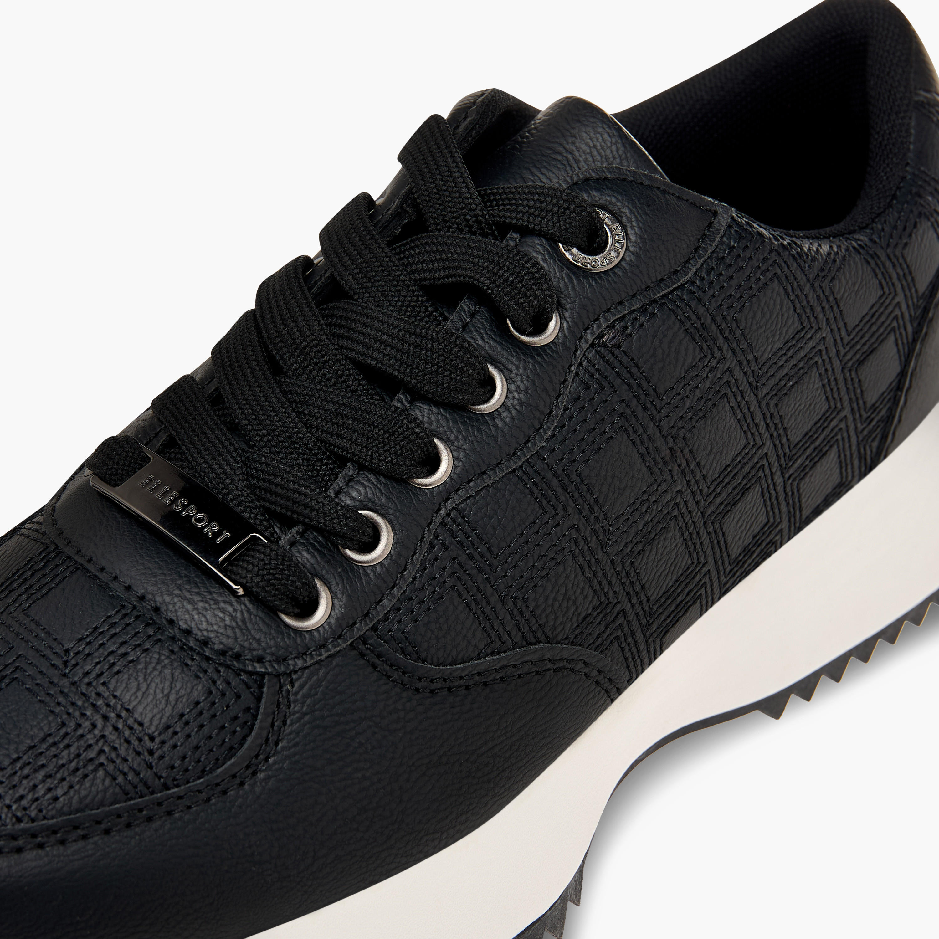 Elle Women's Textured Sneakers with Lace-Up Closure-women-shoes-sneakers-image-4